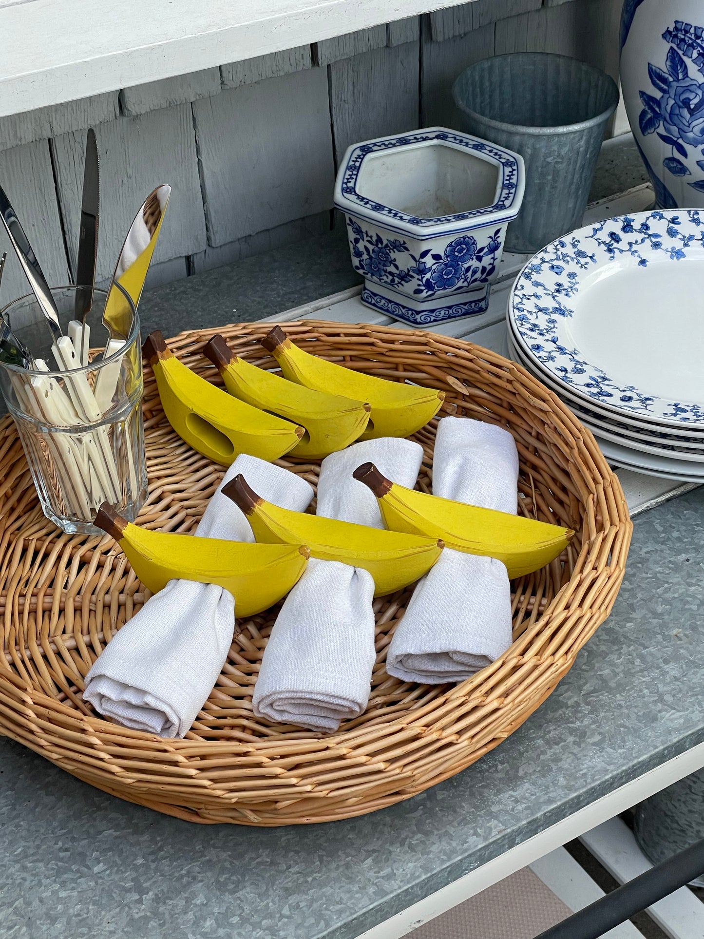 Banana Napkin Rings, Set of 6