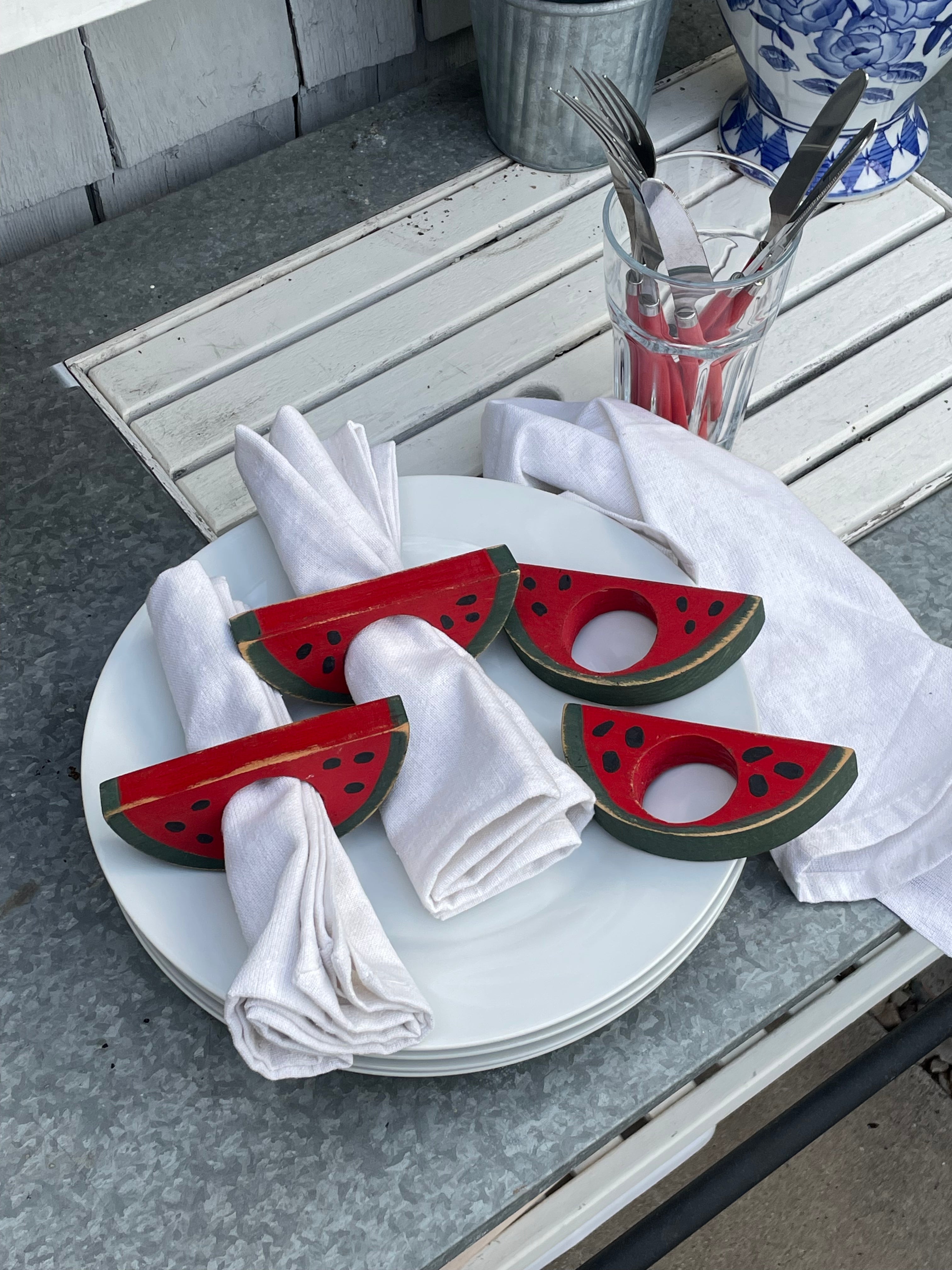 Watermelon Napkin Rings, Set of 4