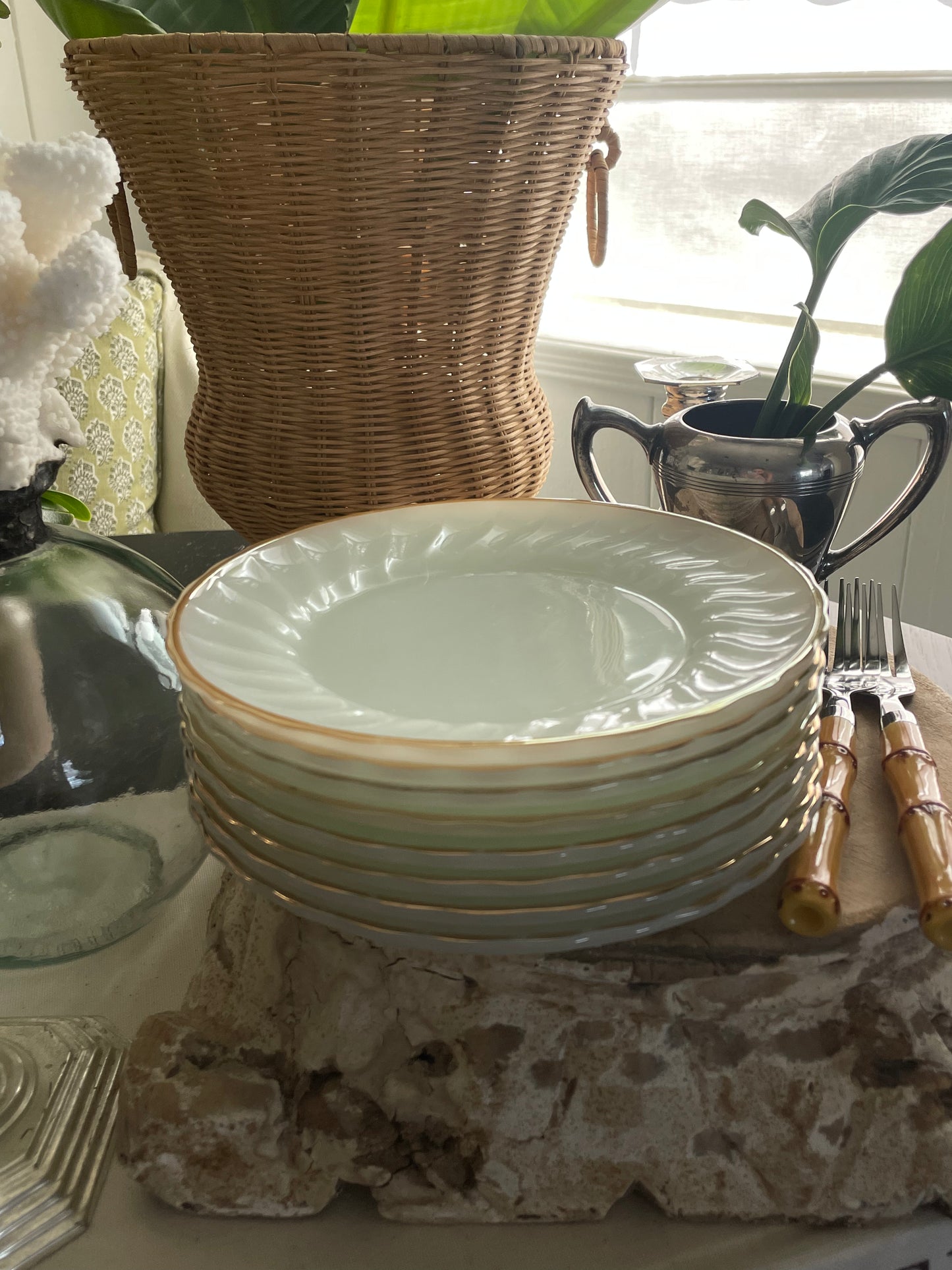 Mother of Pearl Treat Plates, Set of 8