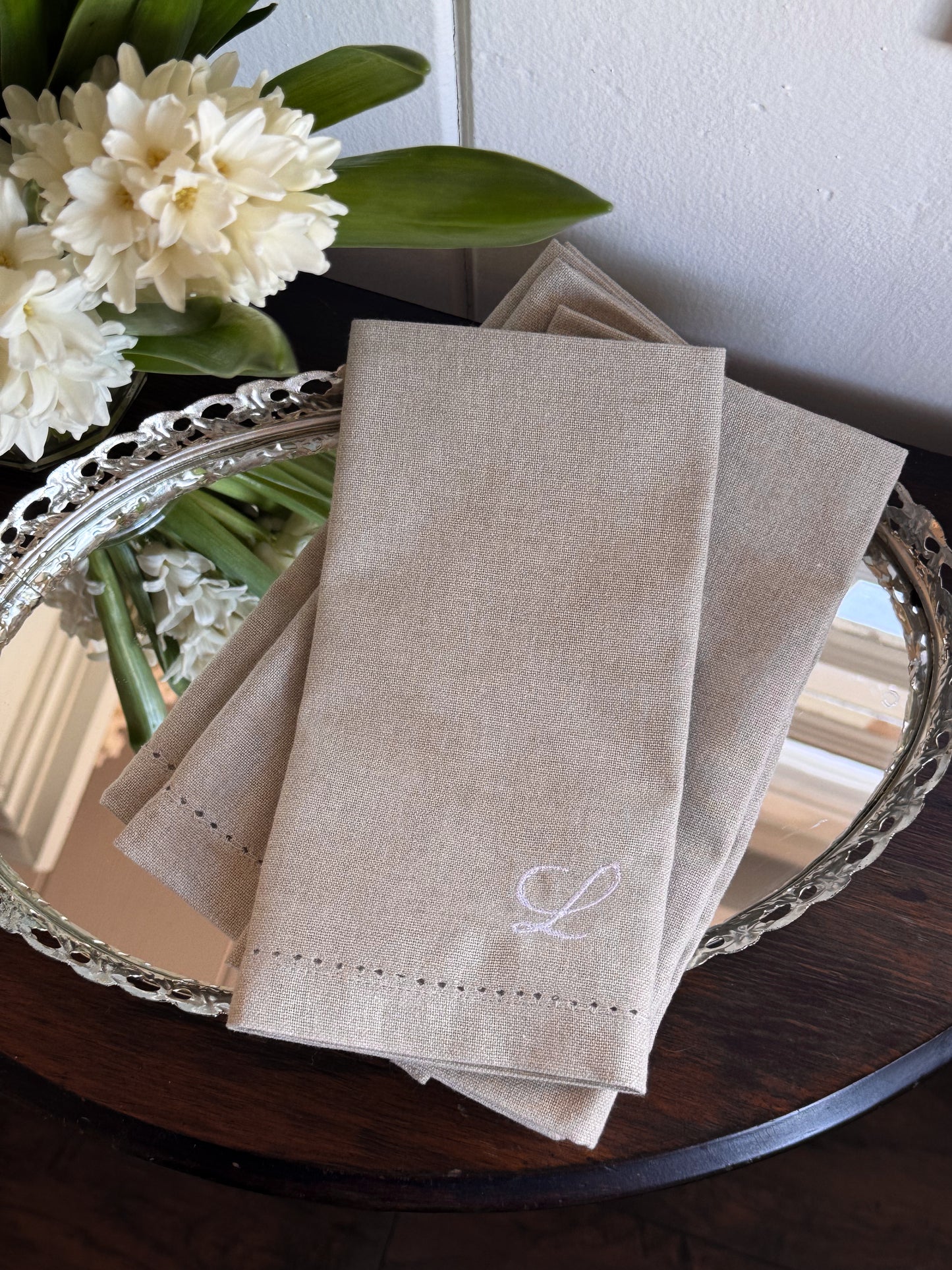 Hemstitch Personalized Dinner Napkin
