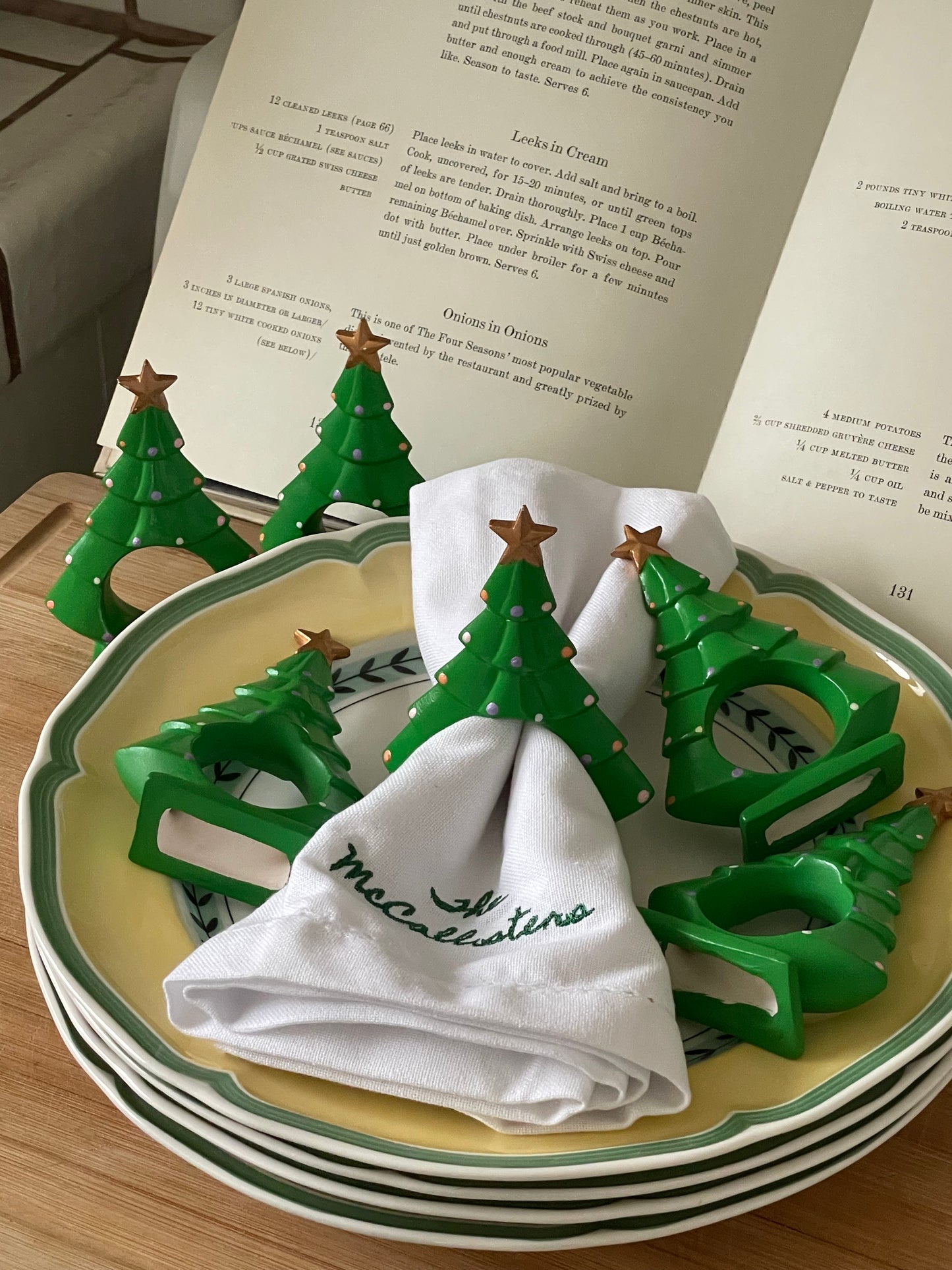 Hand-Painted Enchanted Forest Napkin Rings, Set of 6