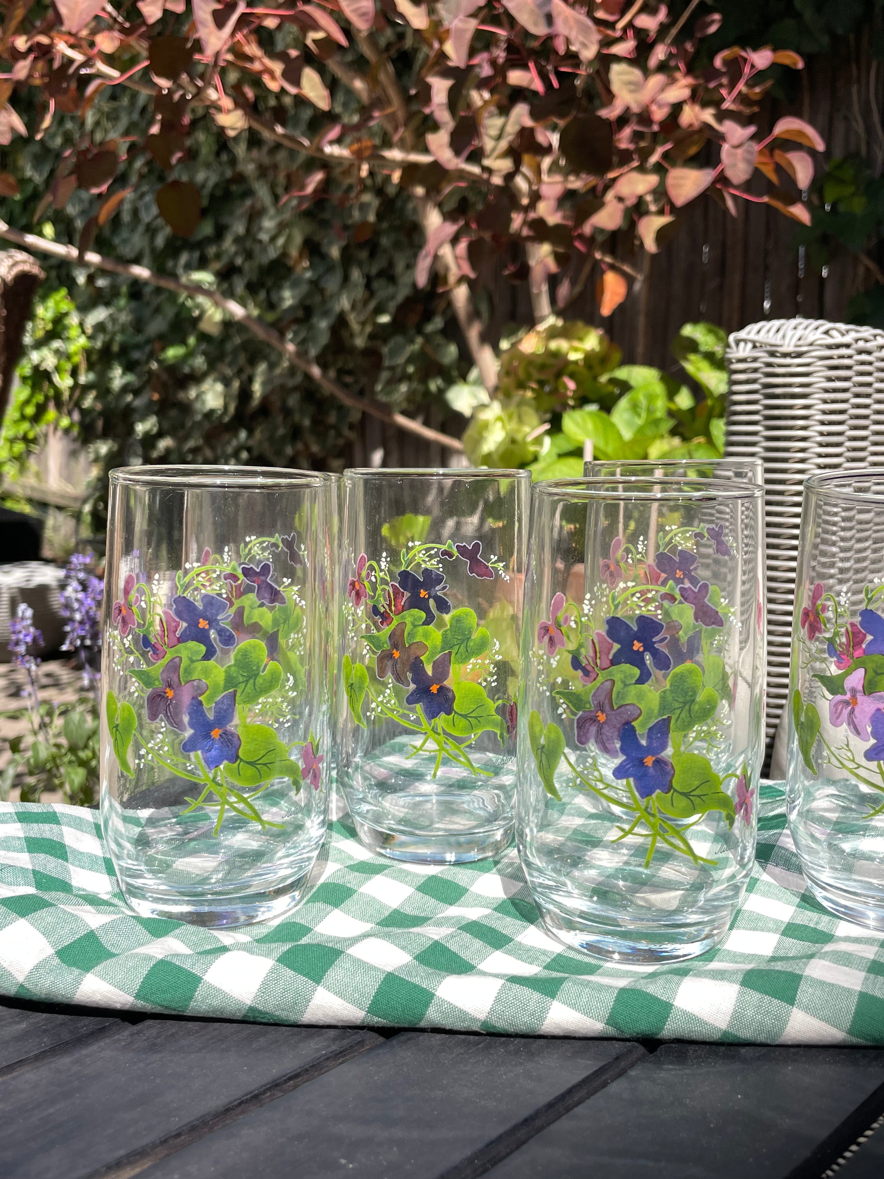 Wild Violet Crystal Tumblers, Set of 6