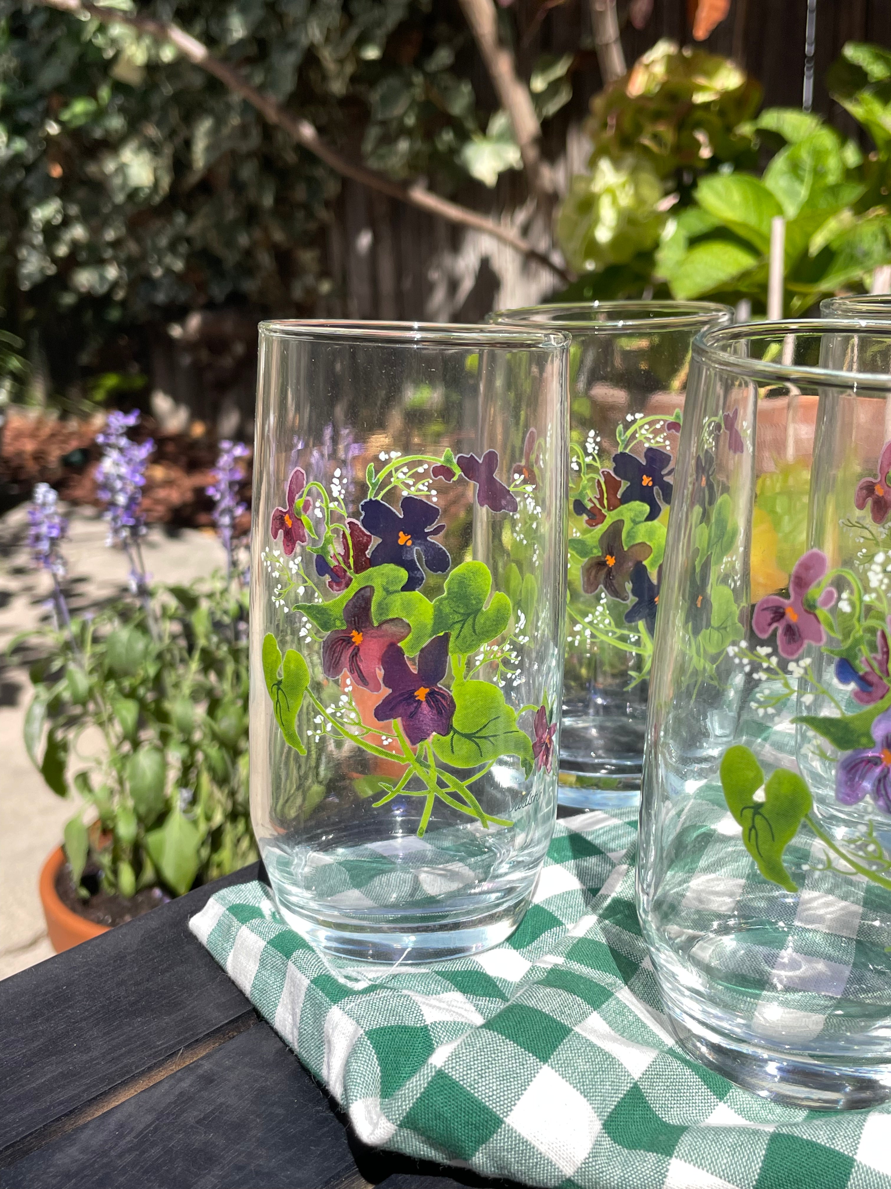 Wild Violet Crystal Tumblers, Set of 6
