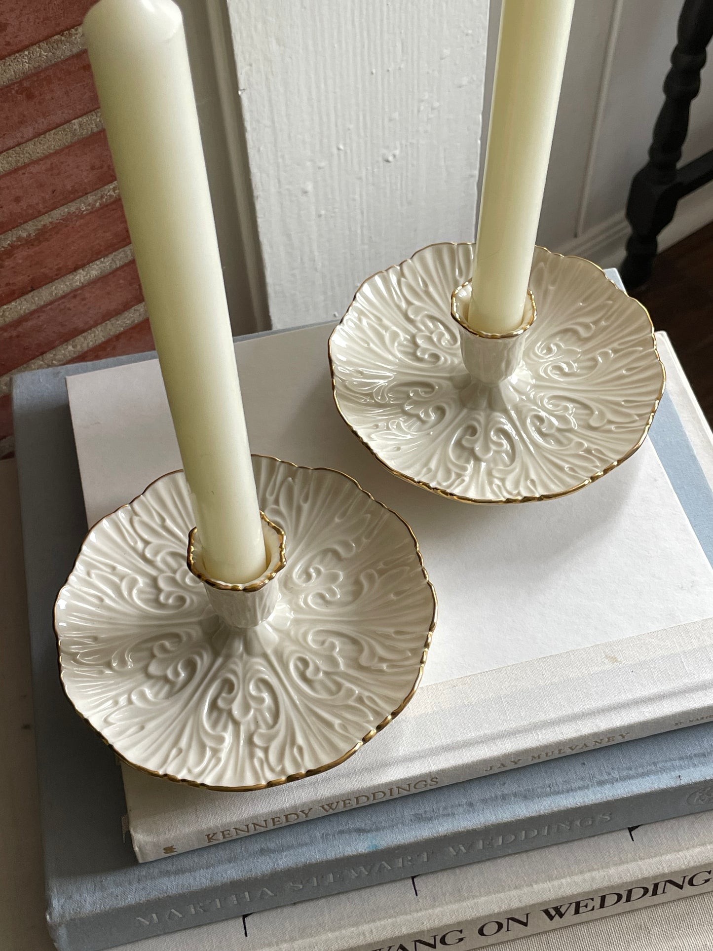 Gilded Candlesticks, Set of Two