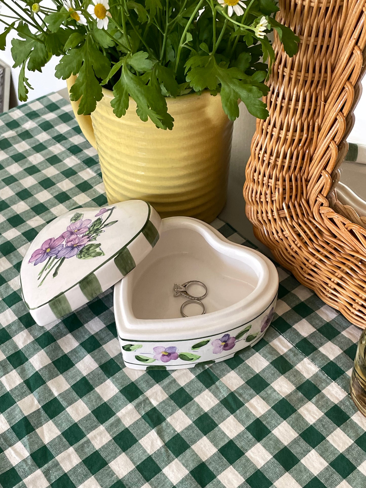 Lilac Heart-Shaped Trinket Box