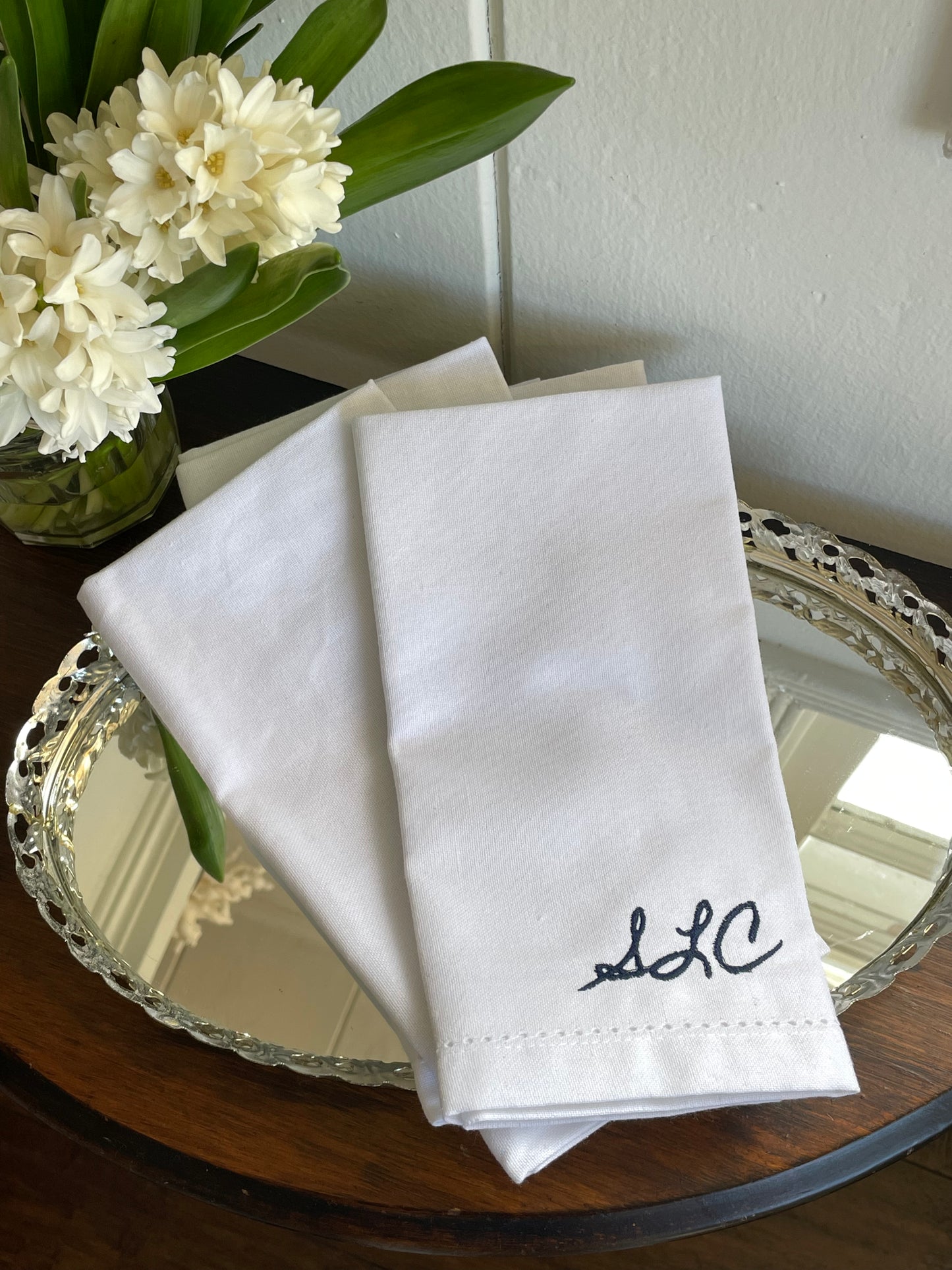 Hemstitch Personalized Dinner Napkin