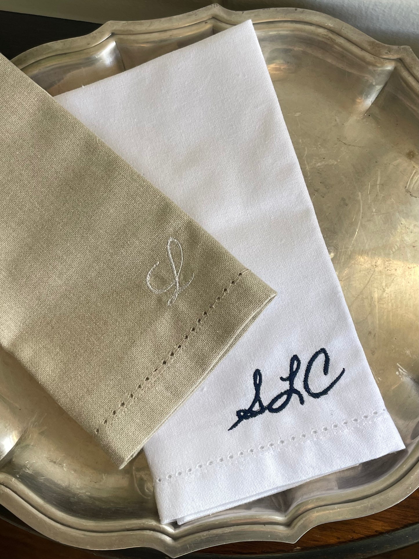 Hemstitch Personalized Dinner Napkin