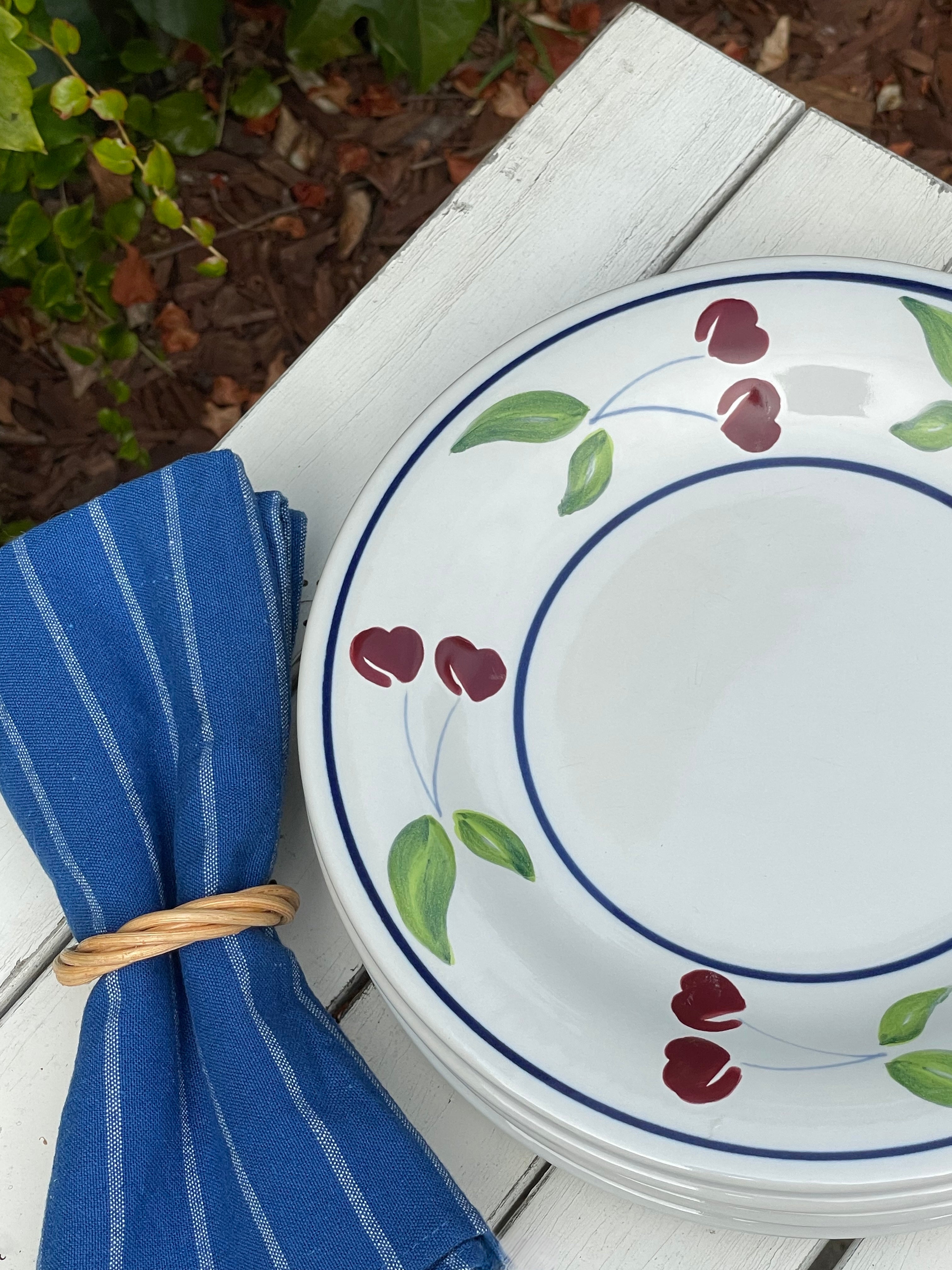Cherry Plates, Set of 4