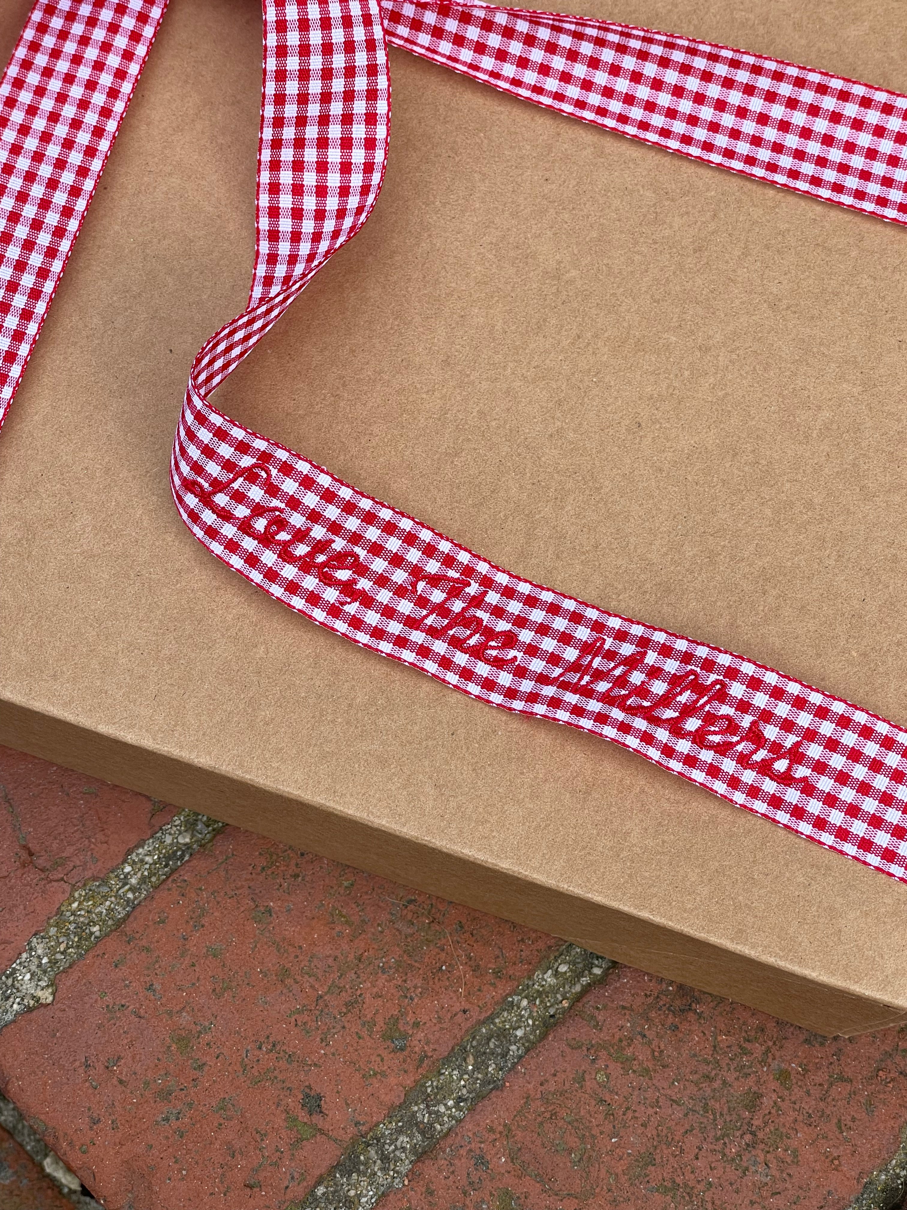 Red Gingham Personalized Ribbon