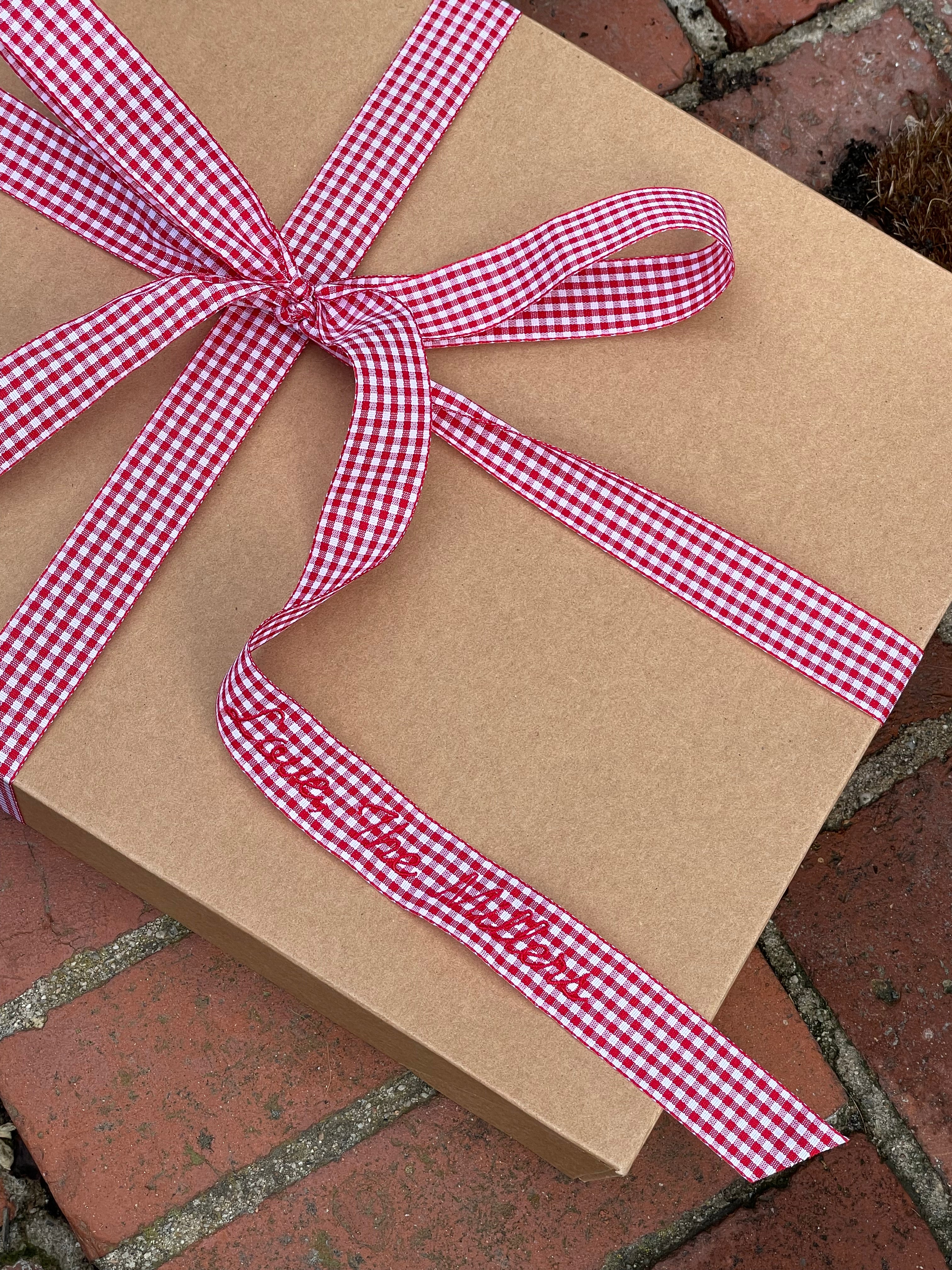 Red Gingham Personalized Ribbon