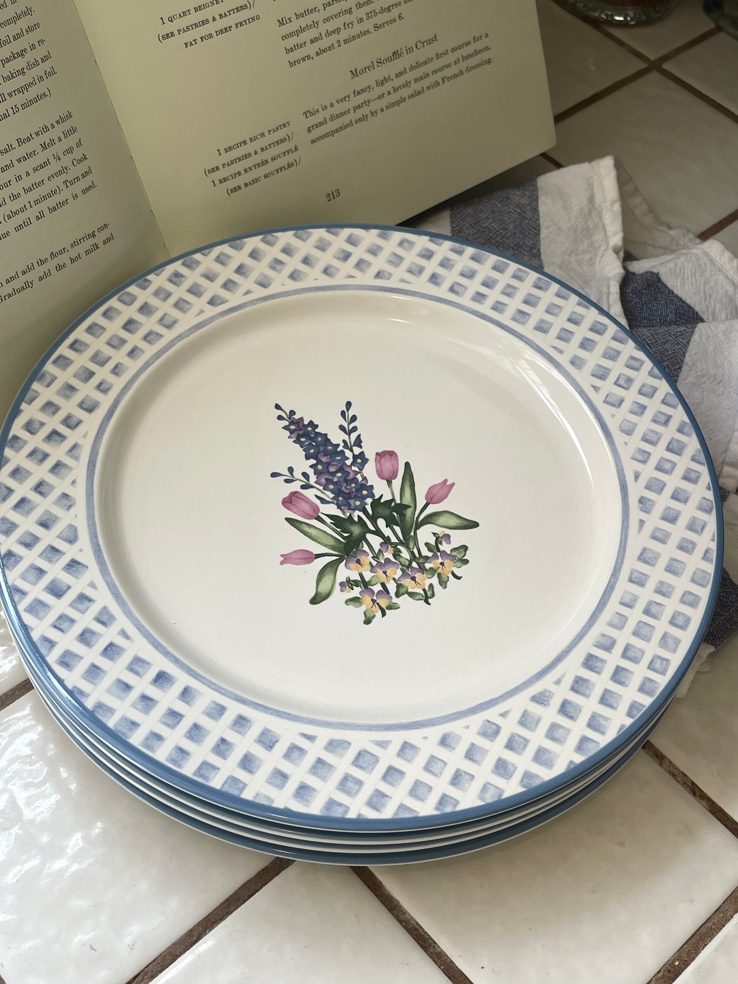 Delphinium Dinner Plates, Set of 4