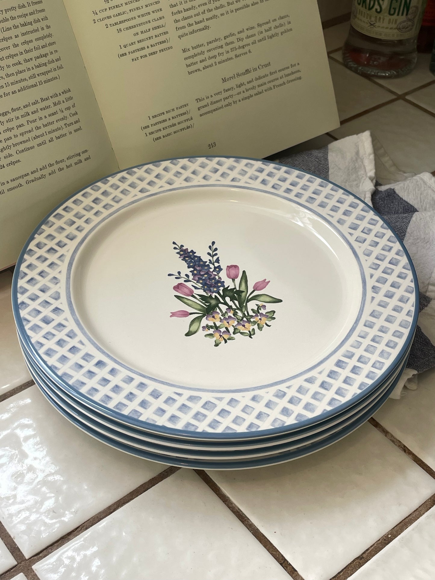 Delphinium Dinner Plates, Set of 4
