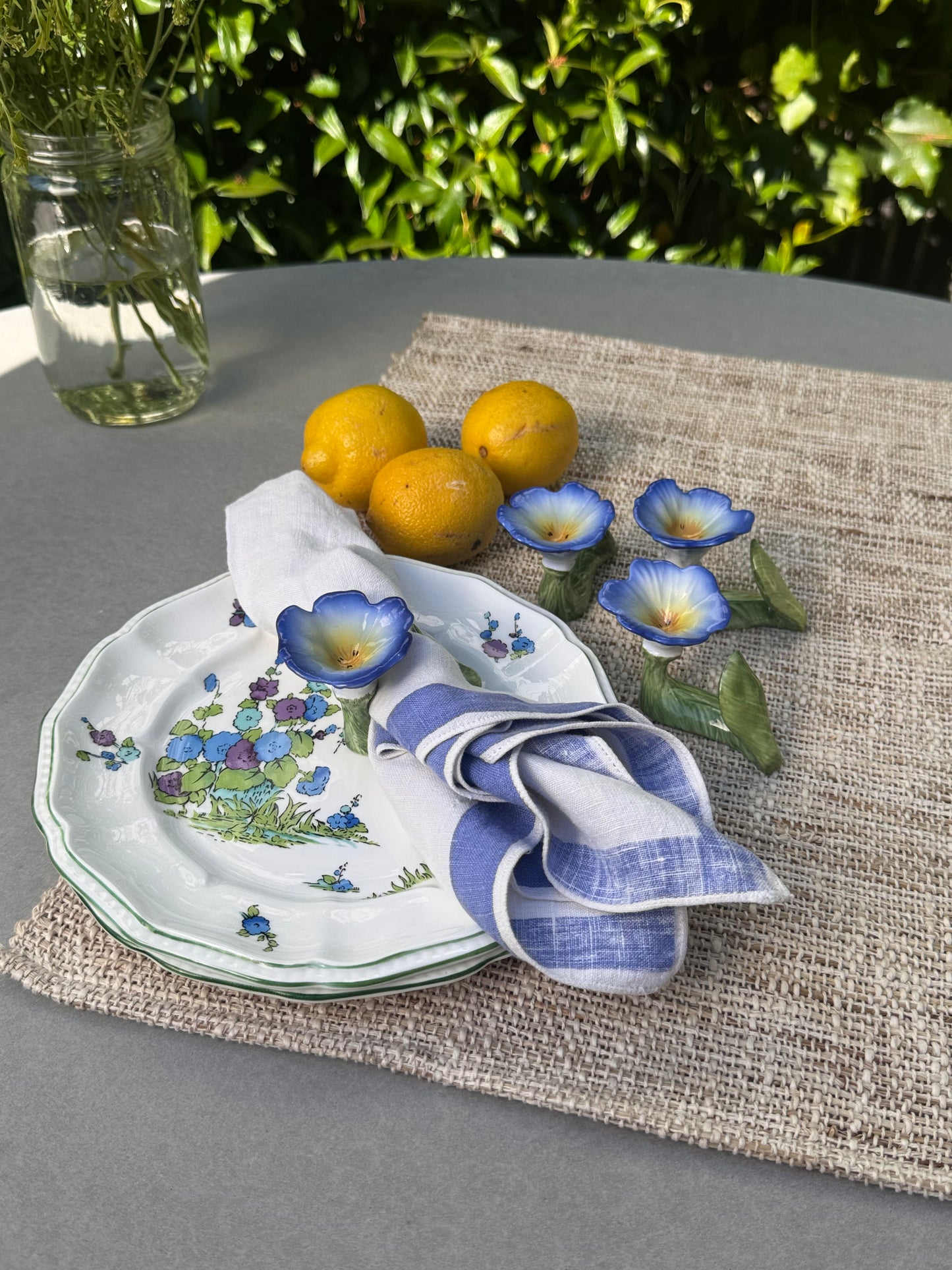 Morning Glory Napkin Rings, Set of 4