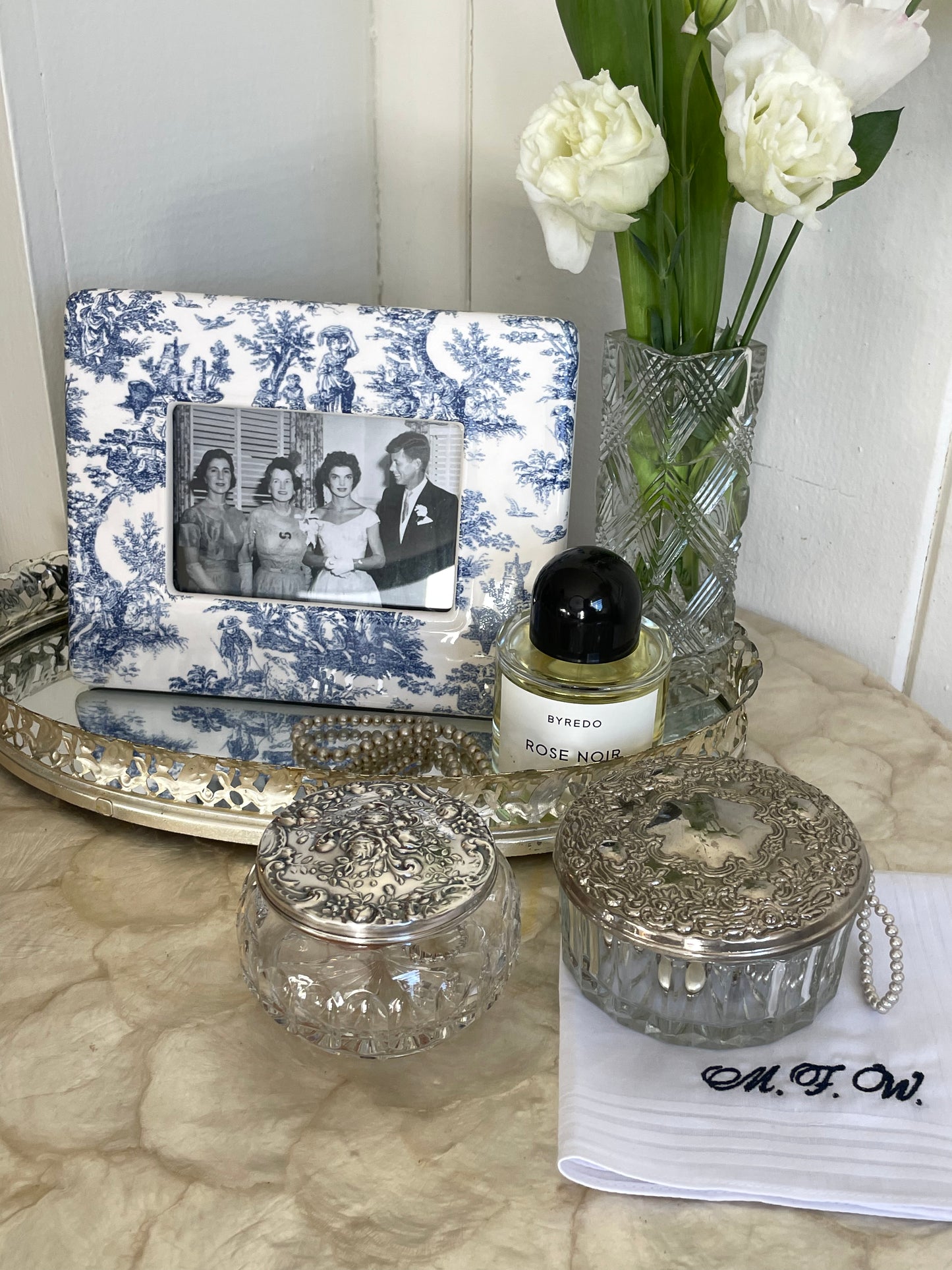 Blue & White Toile Photo Frame