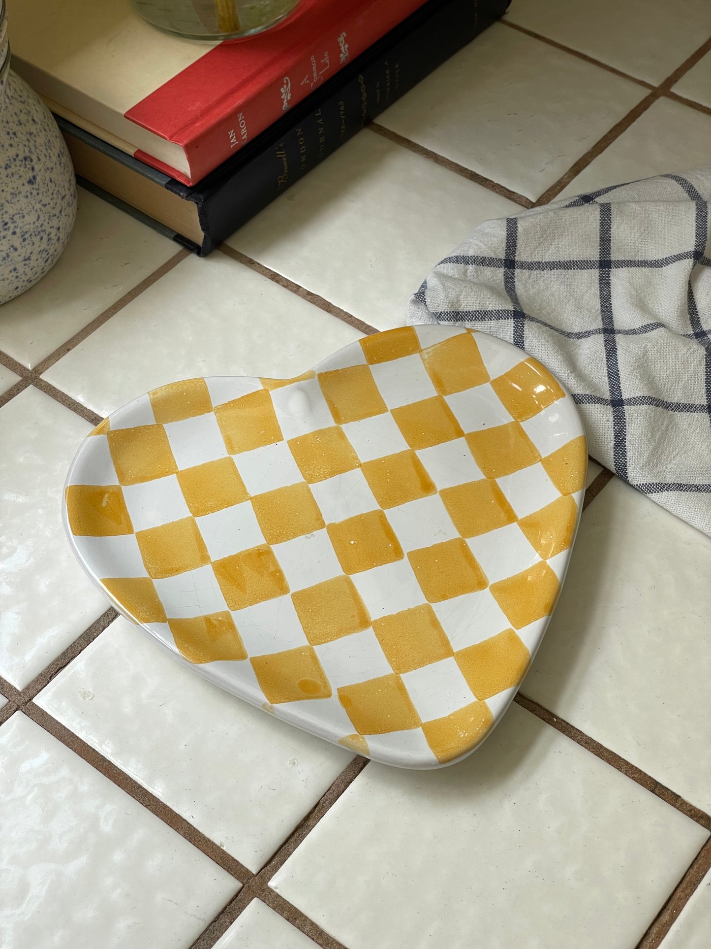 Gold Finch Heart Plate