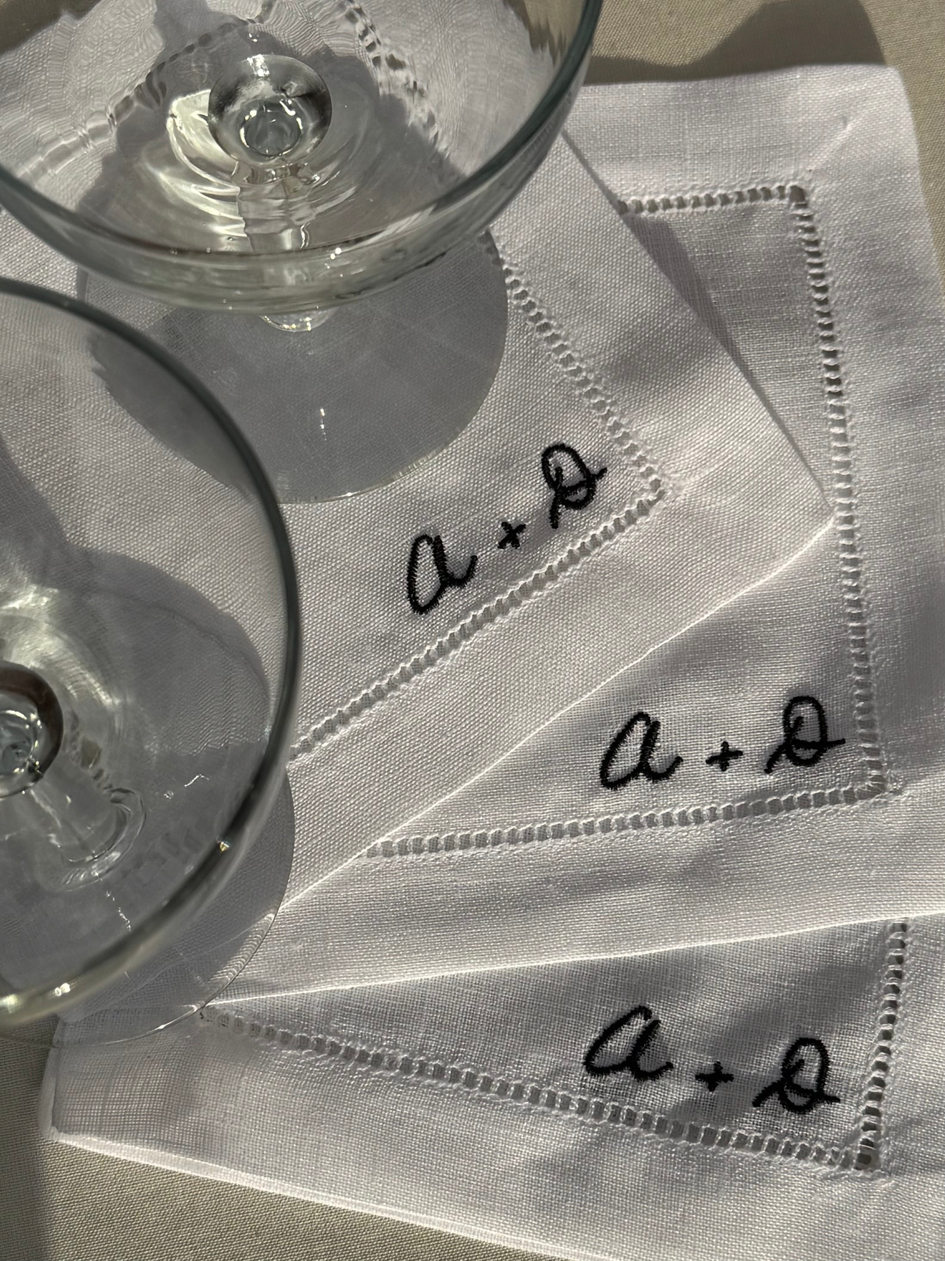 Manuscript Monogram Cocktail Napkins