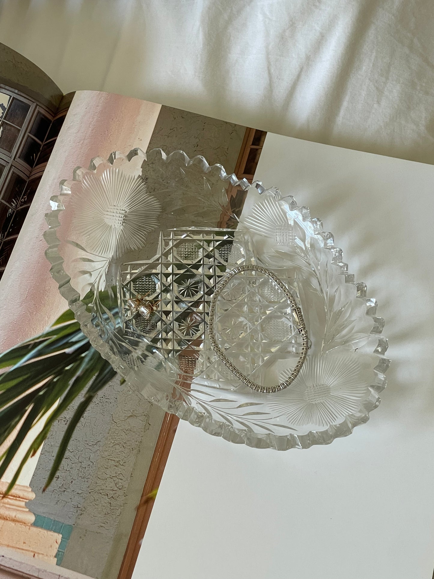 Breakers Cut Crystal Trinket Dish