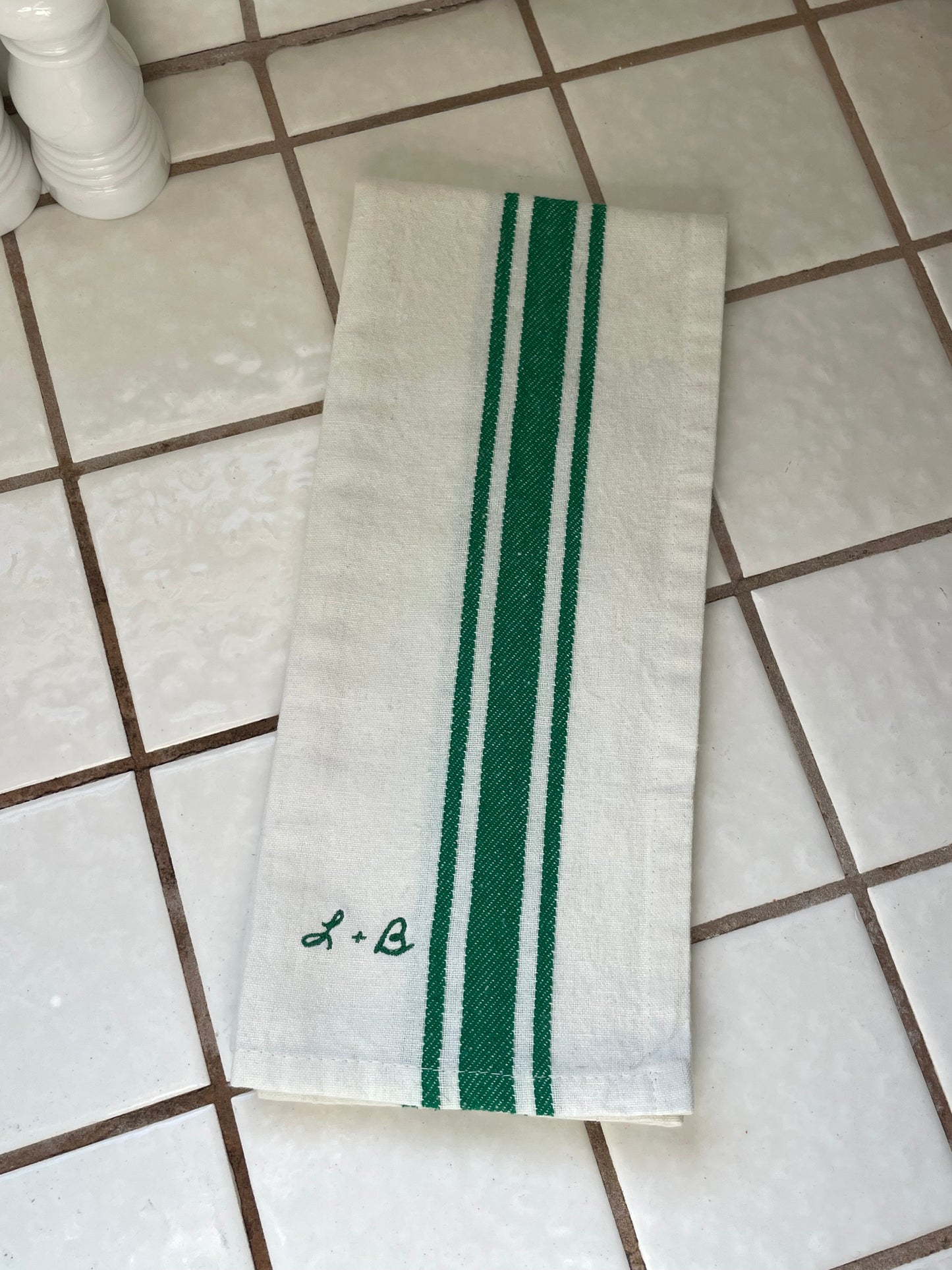 Green Stripe Tea Towel