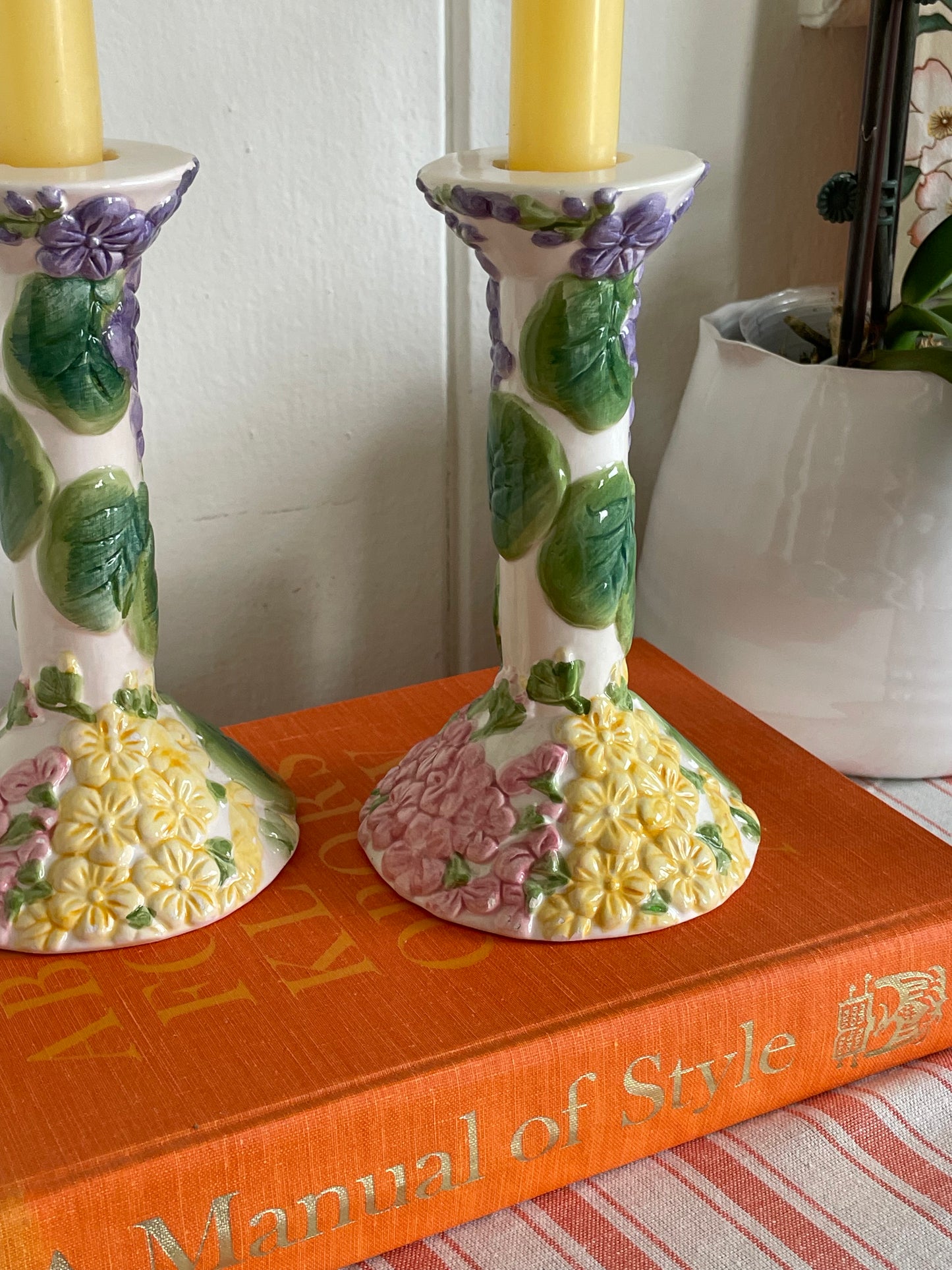 Oleander Candlesticks, Set of 2