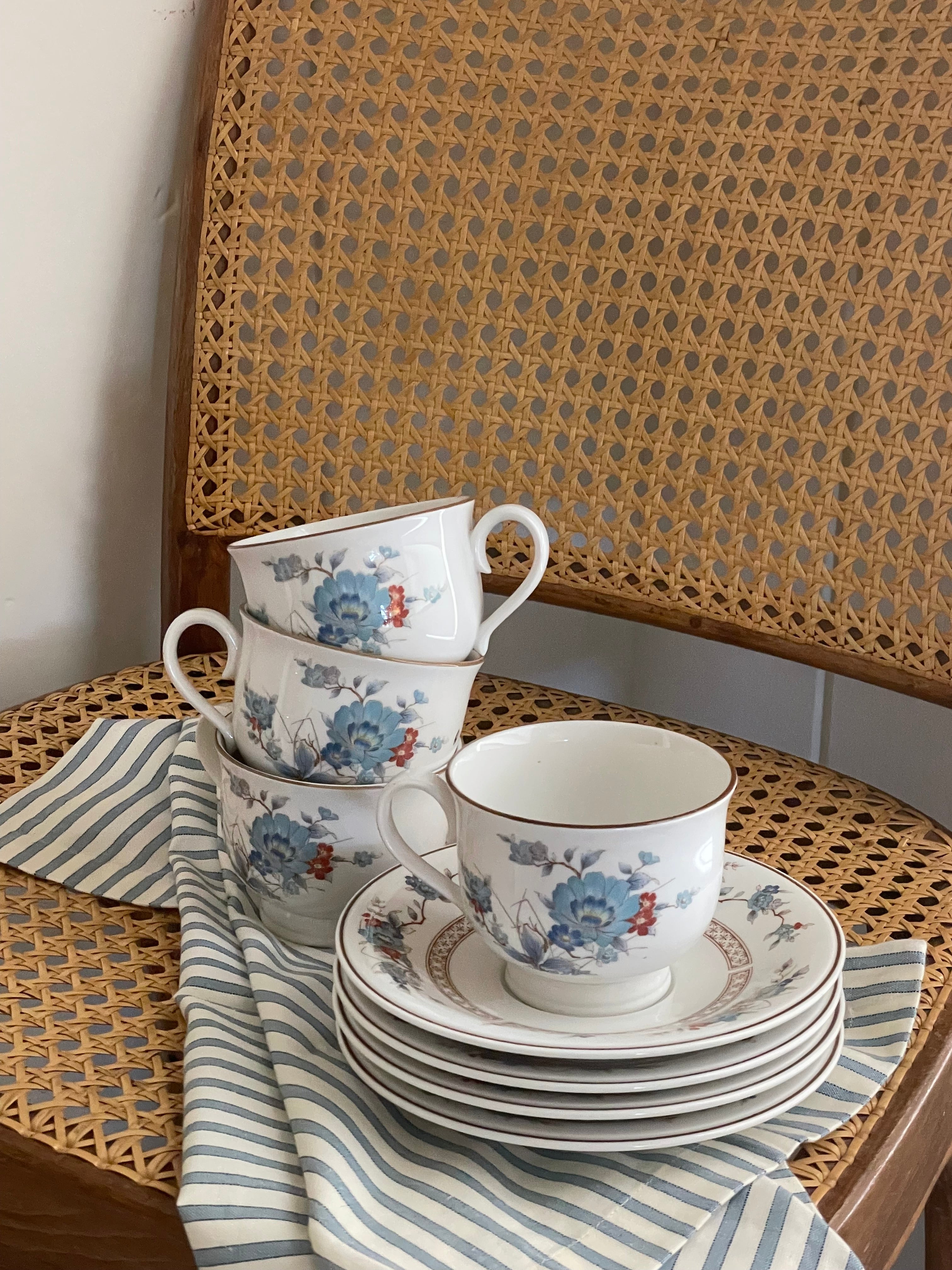 Eden Teacups and Saucers, Set of 4