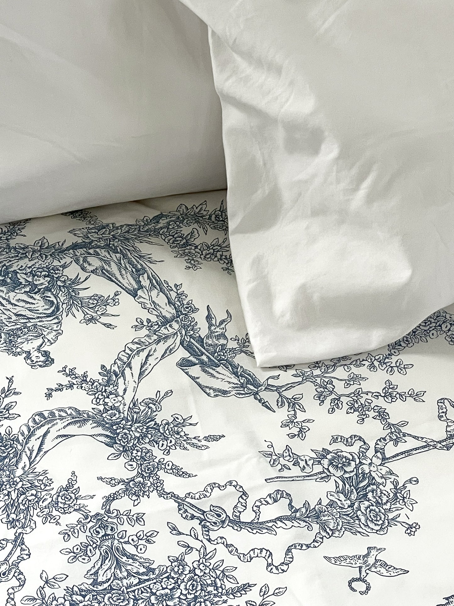 Toile de Jouy, Queen Flat Sheet