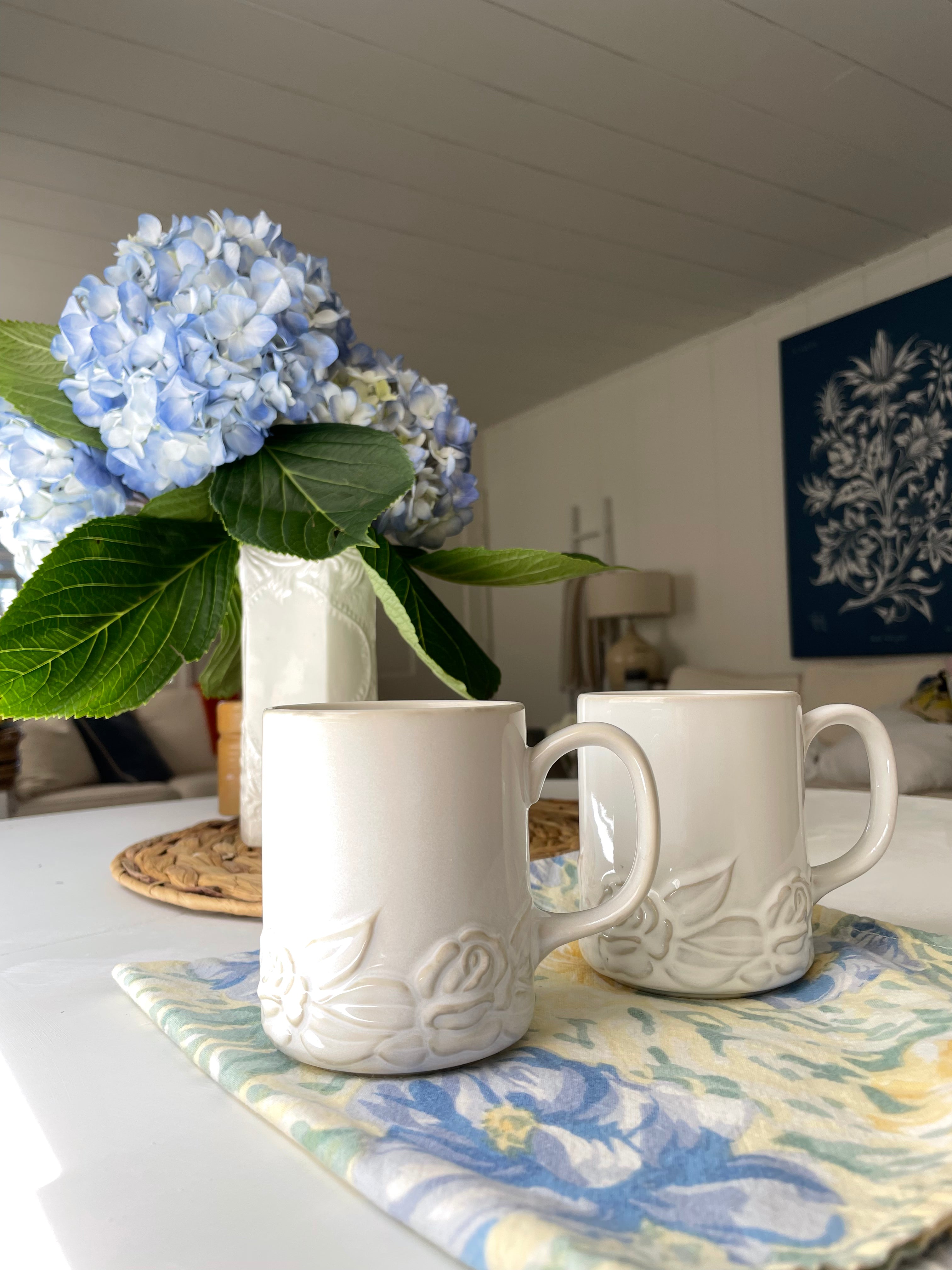 Christian Dior French Country Rose Mugs, Set of 2