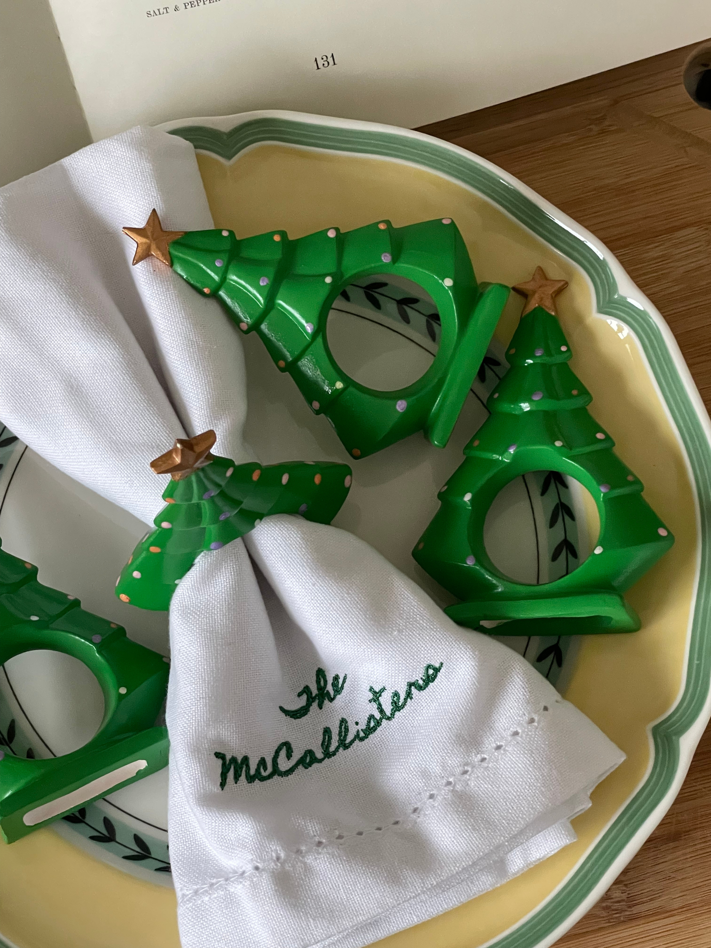 Hand-Painted Enchanted Forest Napkin Rings, Set of 6