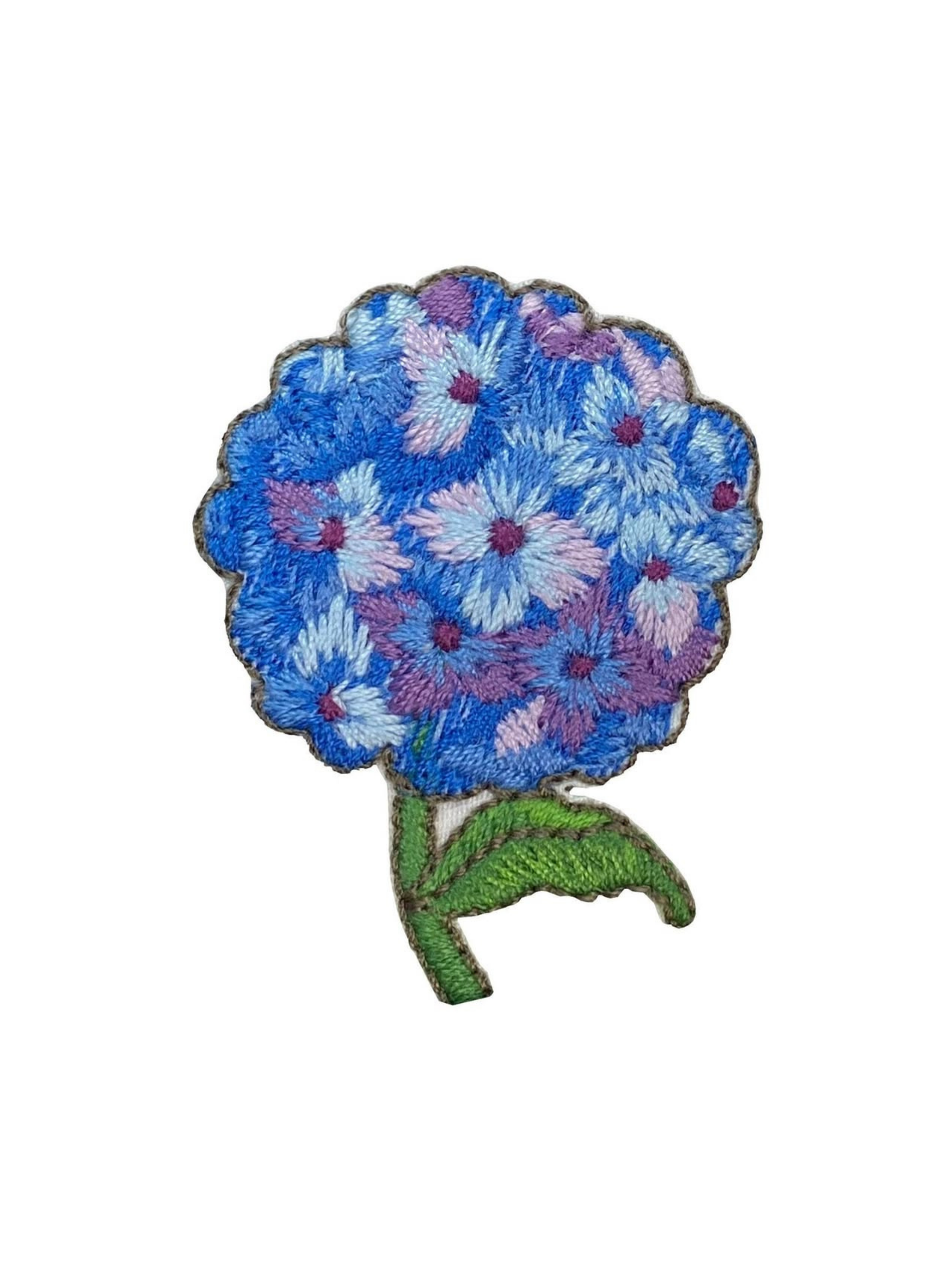 Nikko Blue Hydrangea Iron-On Patch