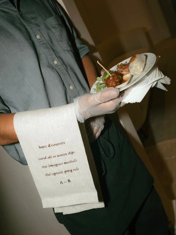 Custom Embroidered Hors d'oeuvres Towel (Pricing starts at $75)