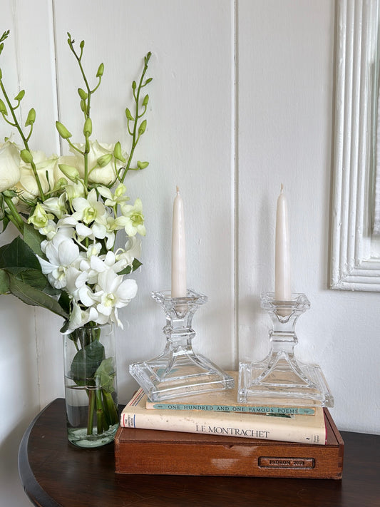 Golden Hour Crystal Candlesticks, Set of 2