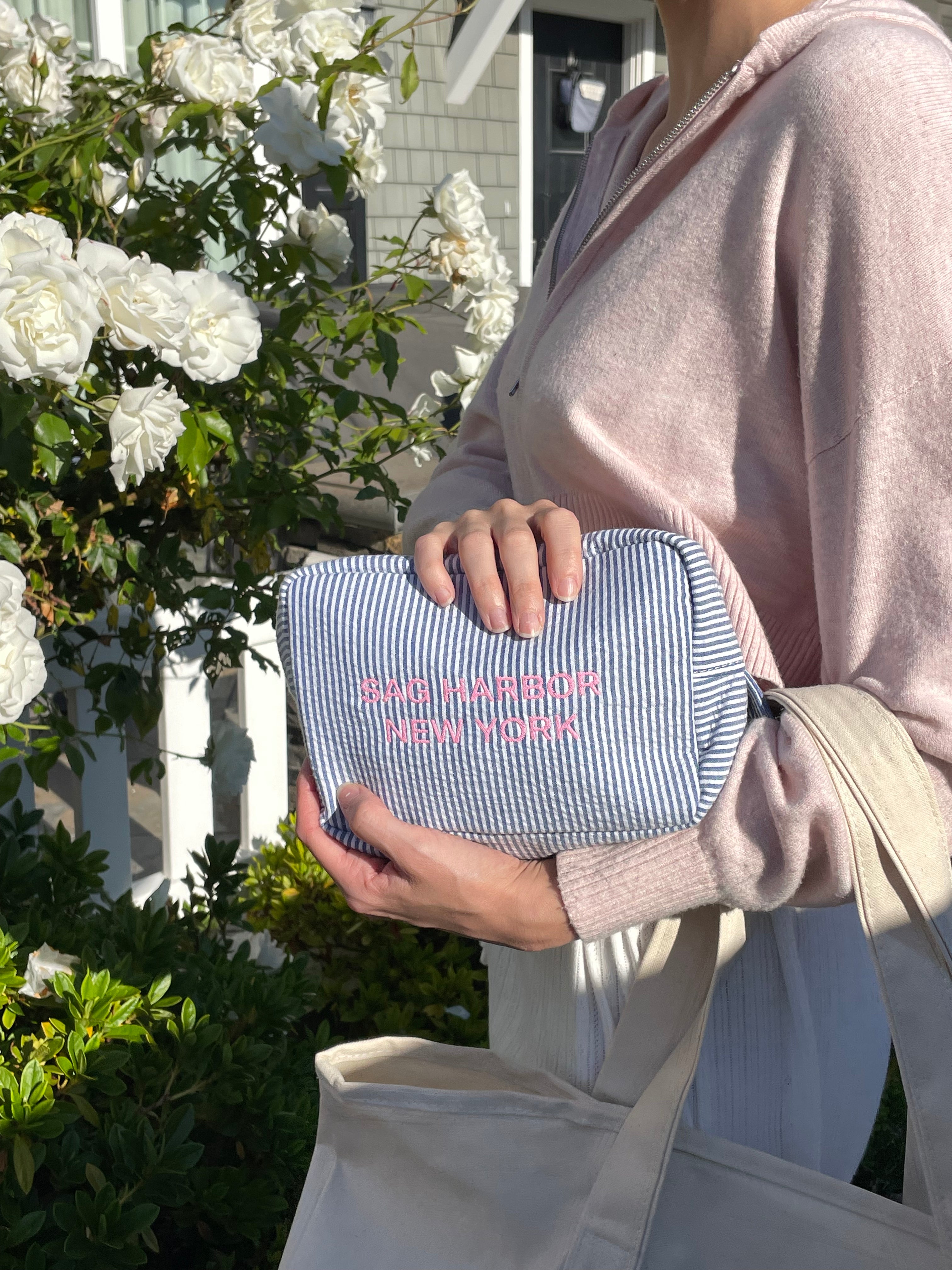 Seersucker Makeup Bag