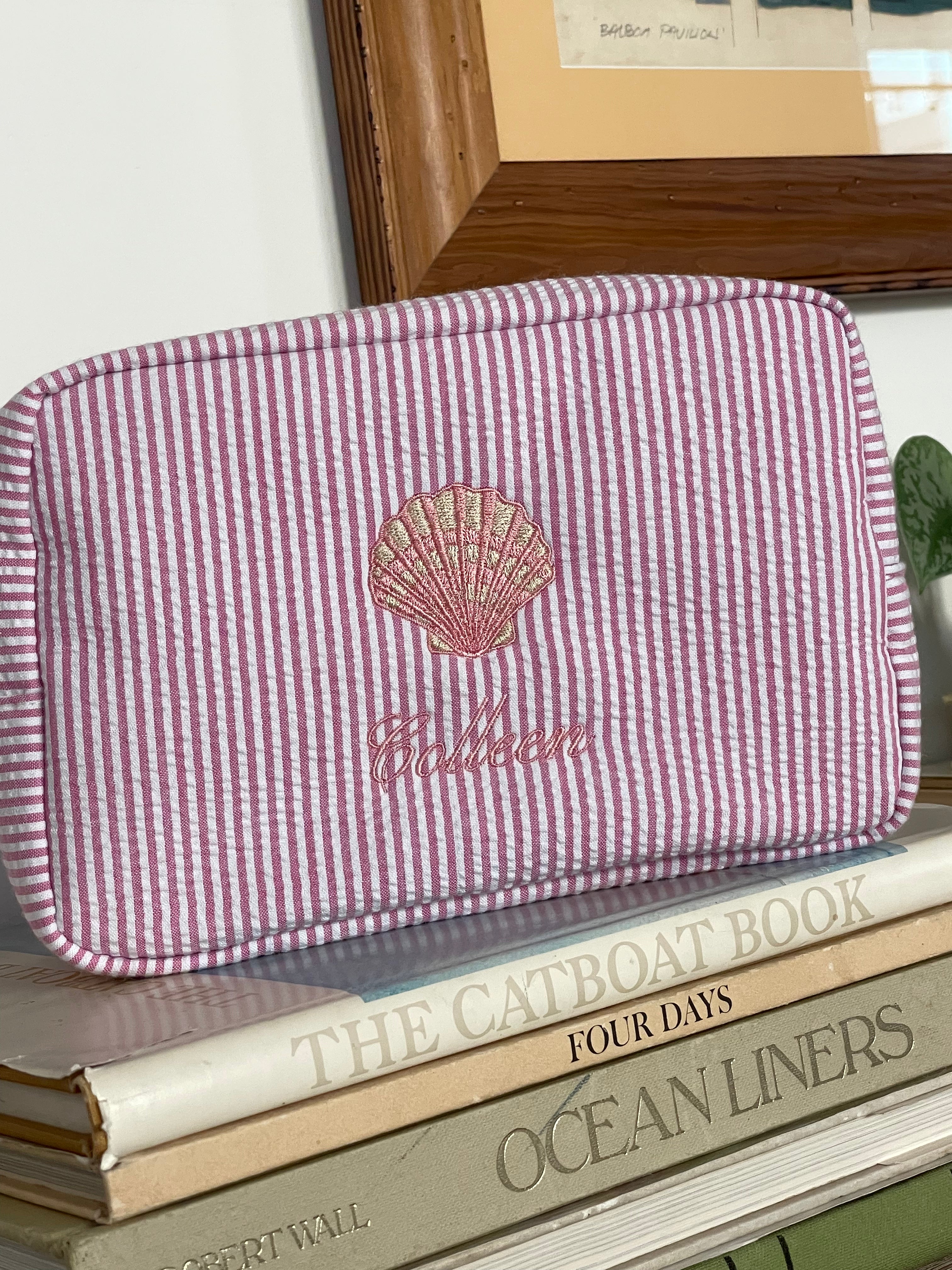 Seersucker Makeup Bag