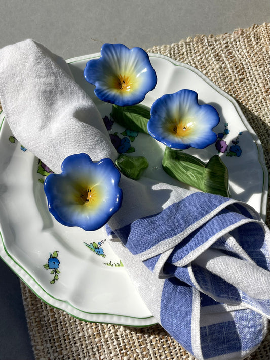 Morning Glory Napkin Rings, Set of 4