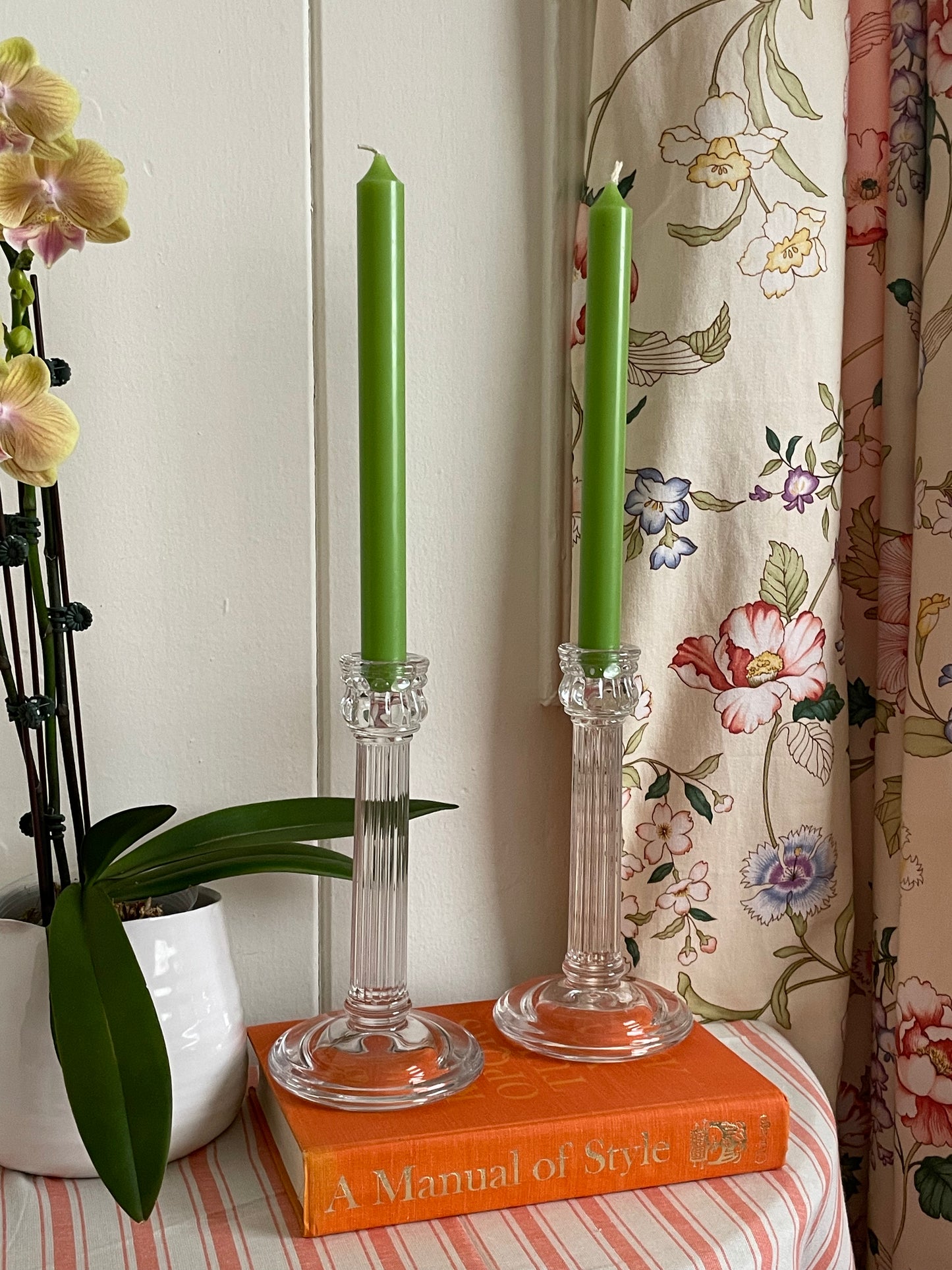 Addison Glass Column Candlesticks