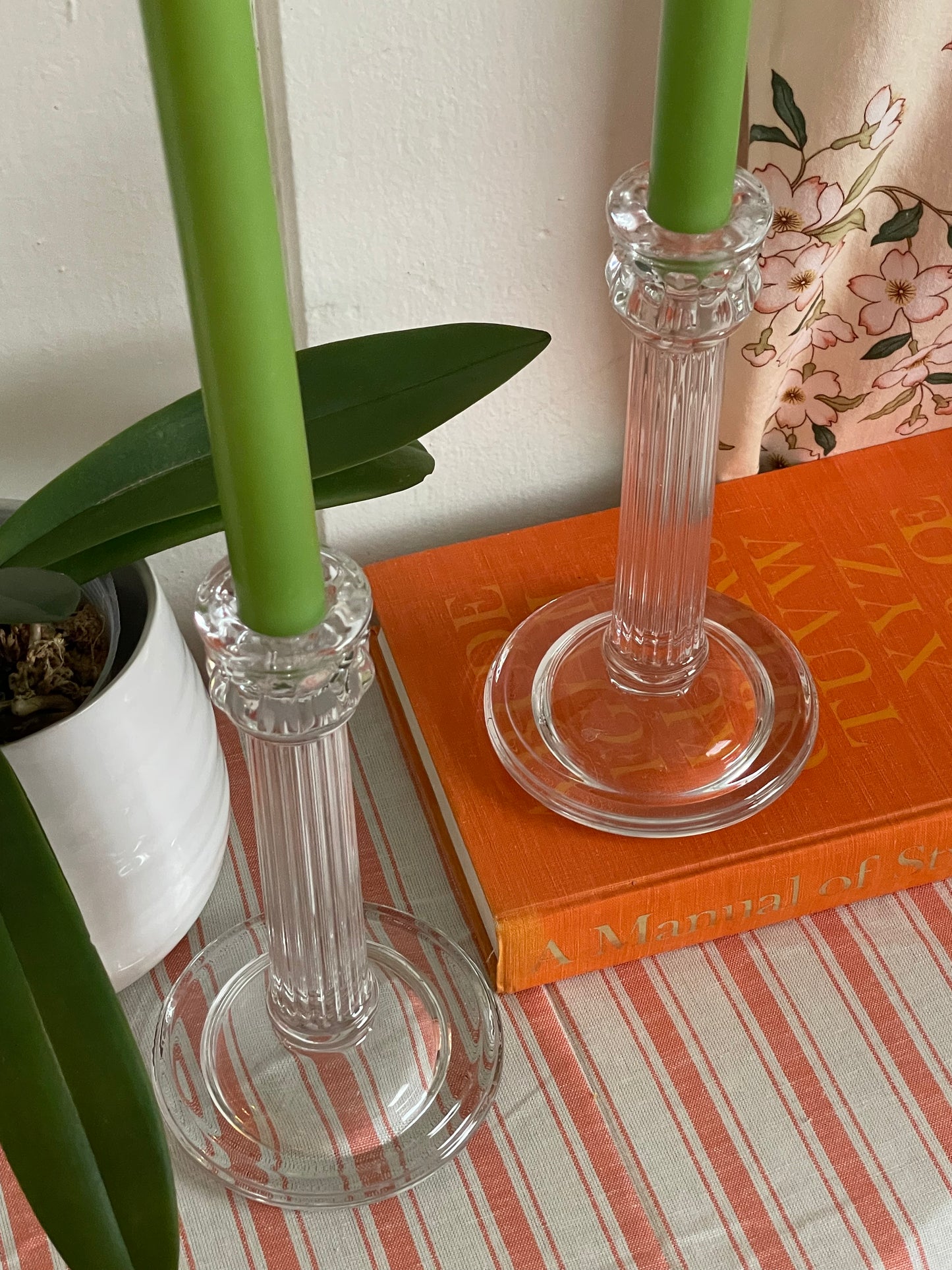 Addison Glass Column Candlesticks