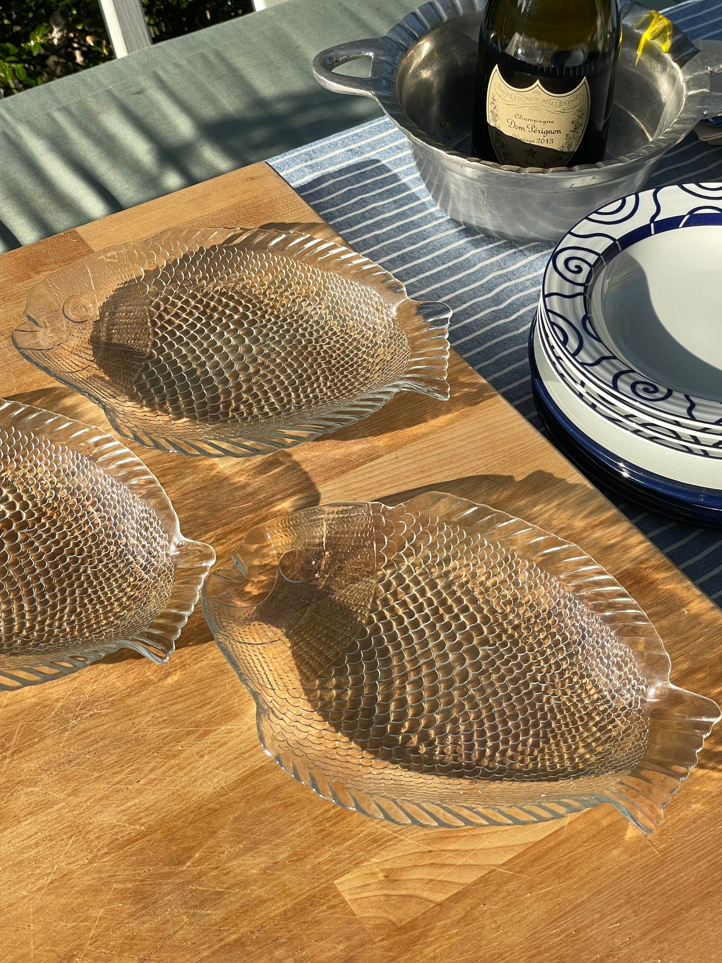 Coastal Catch Glass Plates, Set of 3