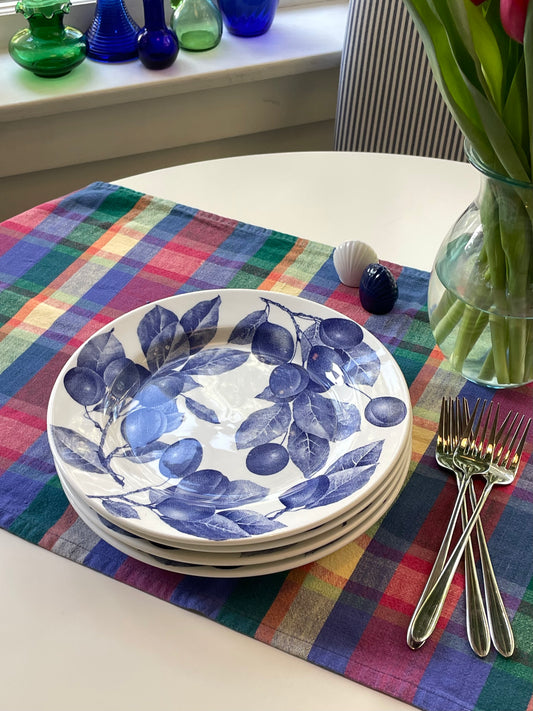 Italian Plum Plates, Set of 4