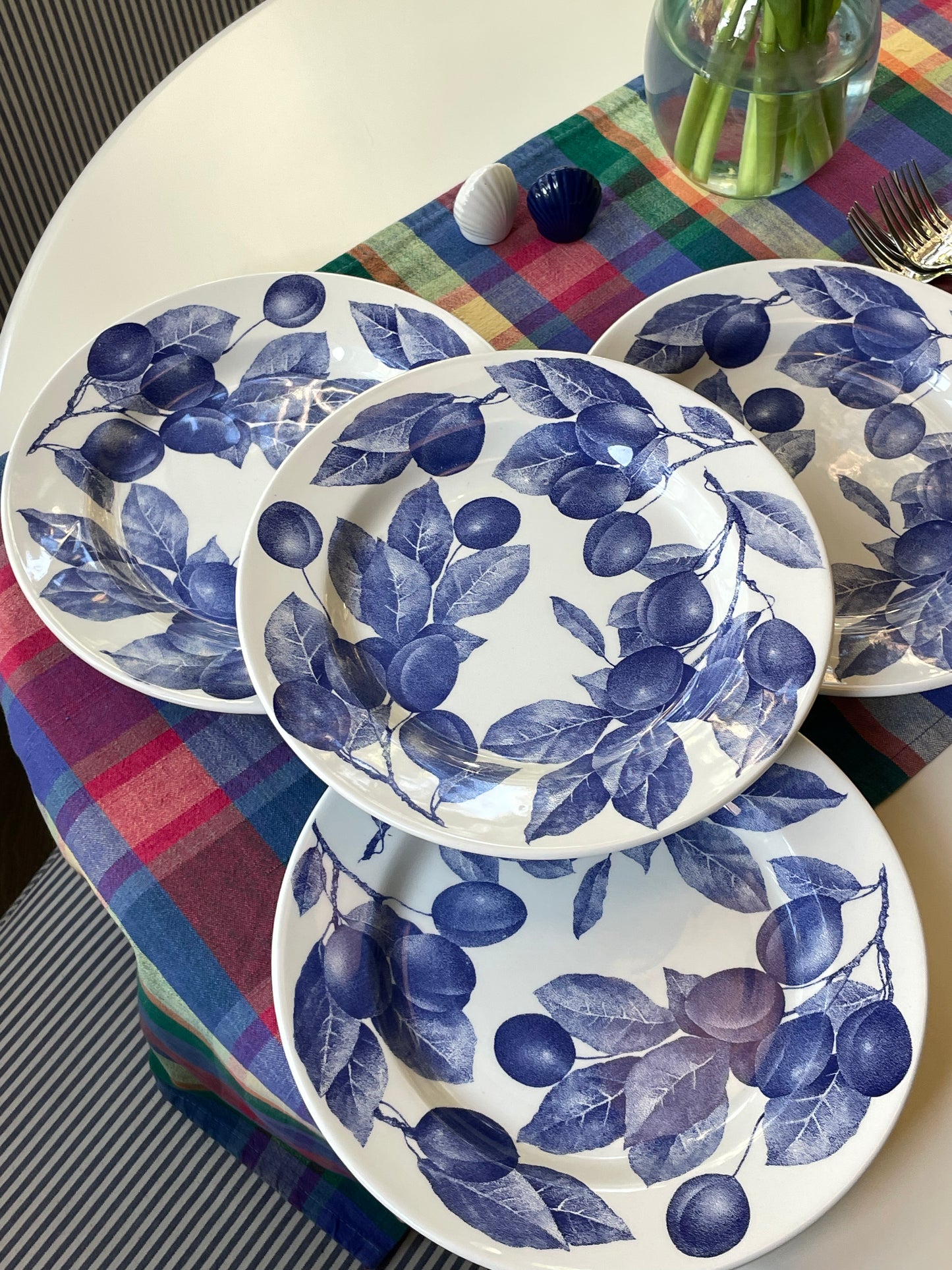 Italian Plum Plates, Set of 4