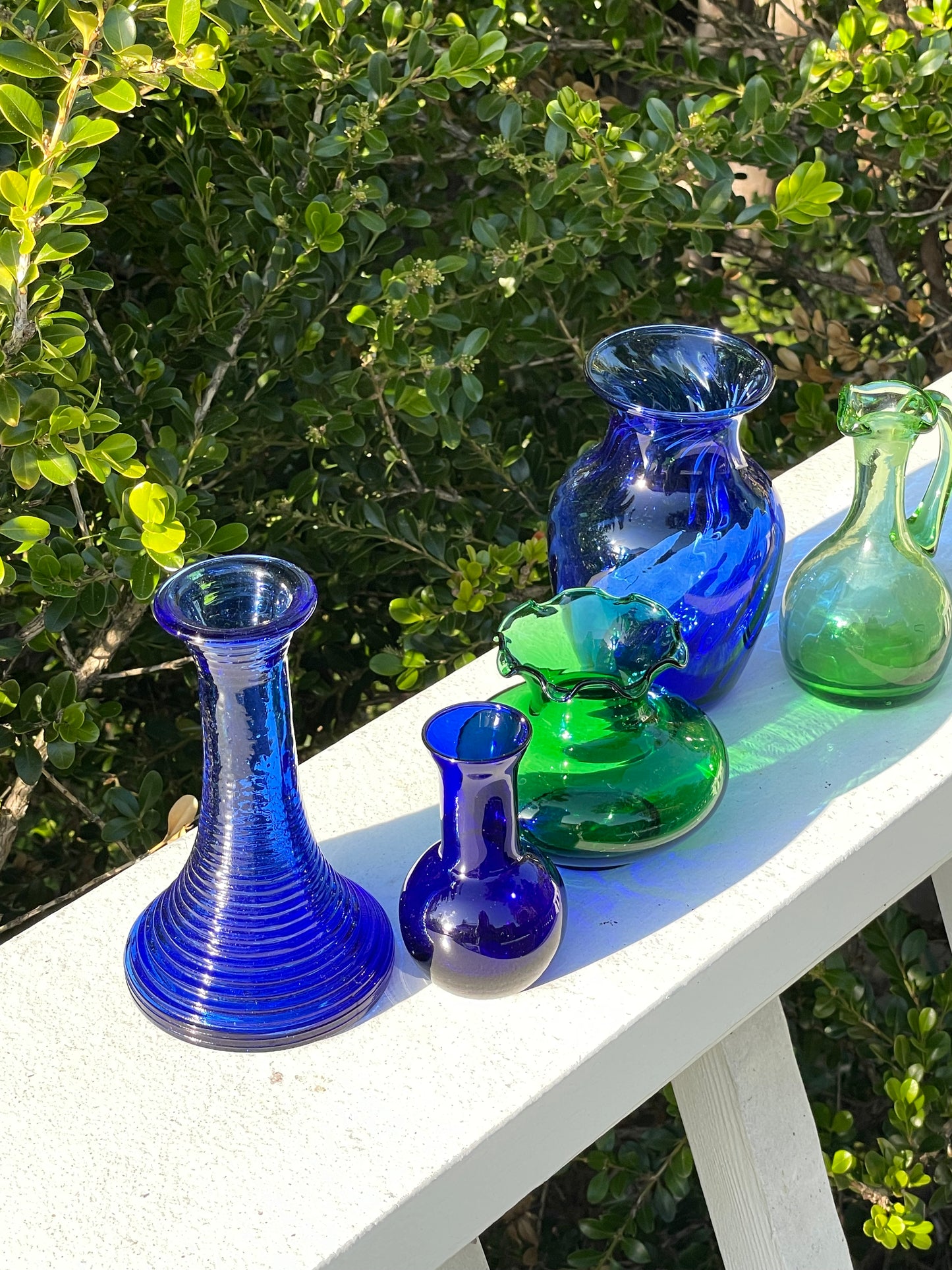 Sea Glass Bud Vase Collection, set of 5