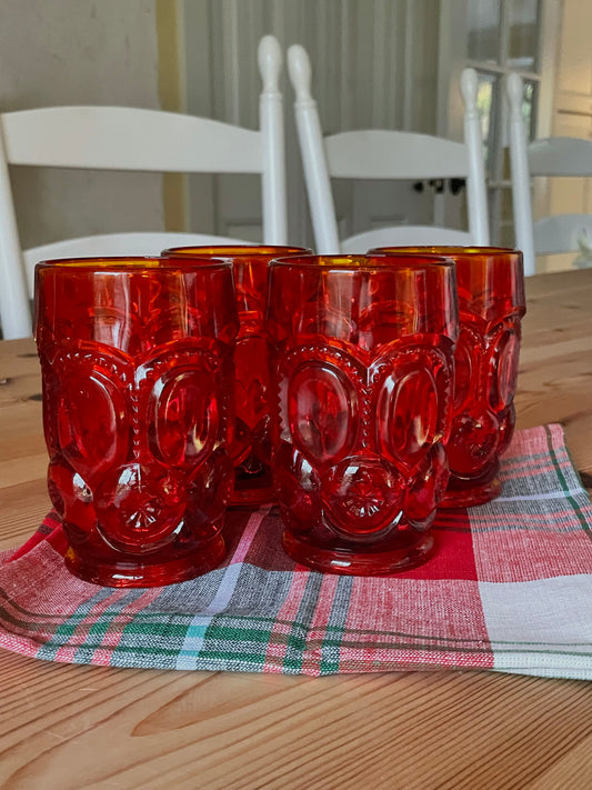 Poinsettia Drinking Glasses, Set of 4