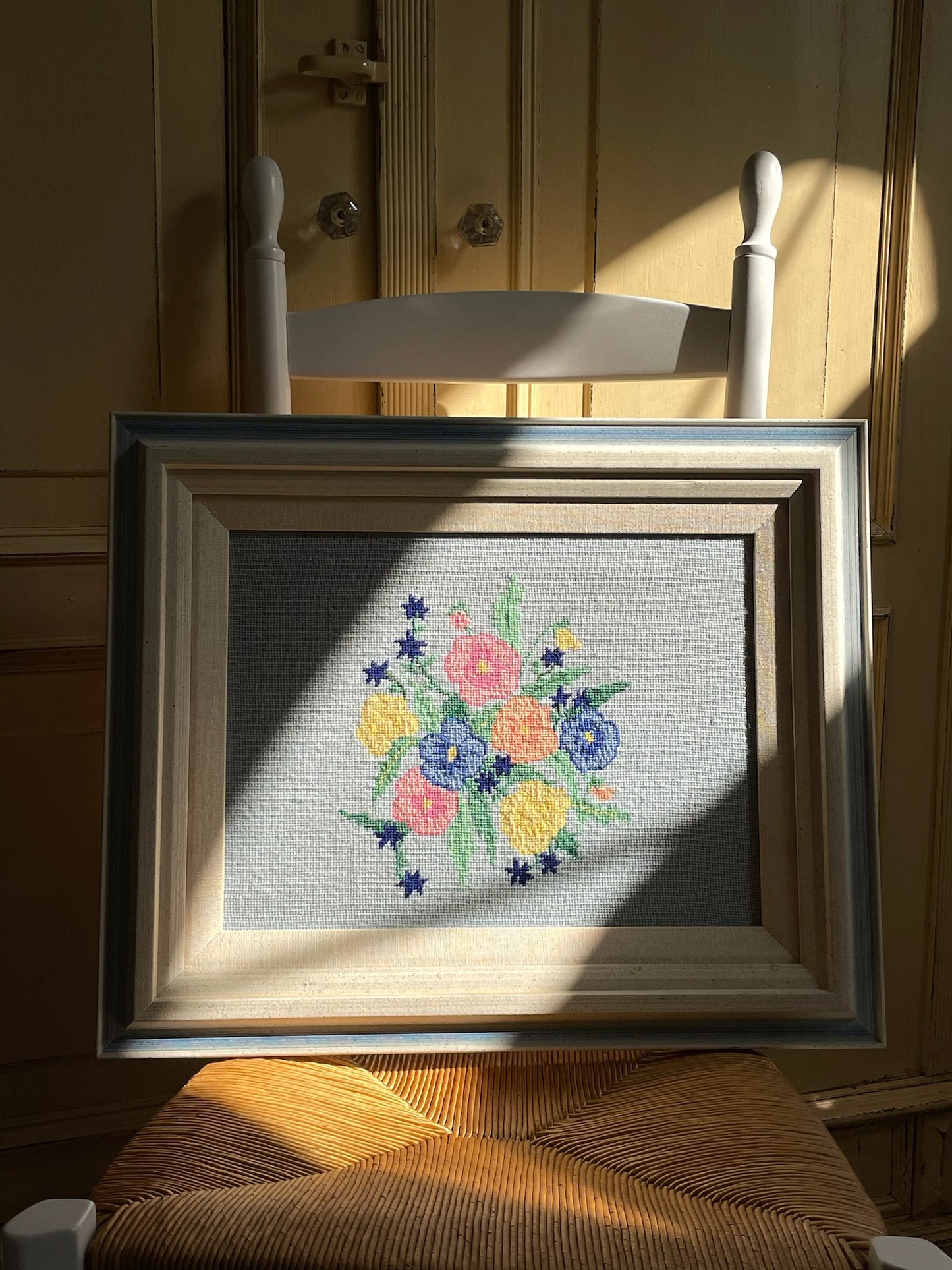 Bouquet Needlepoint Framed Art