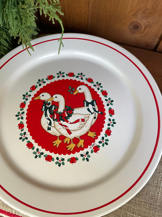 Christmas Geese Serving Plate