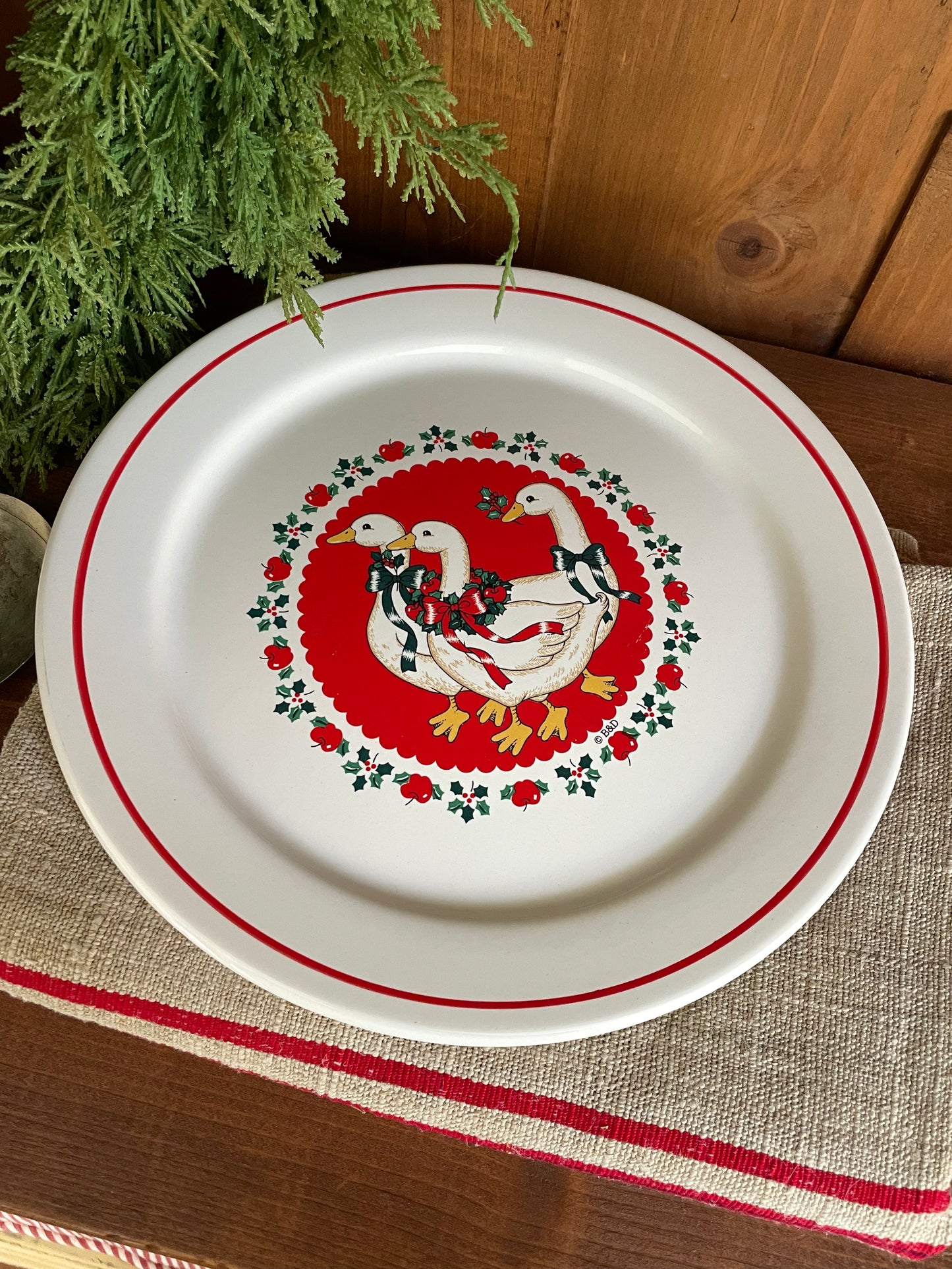 Christmas Geese Serving Plate