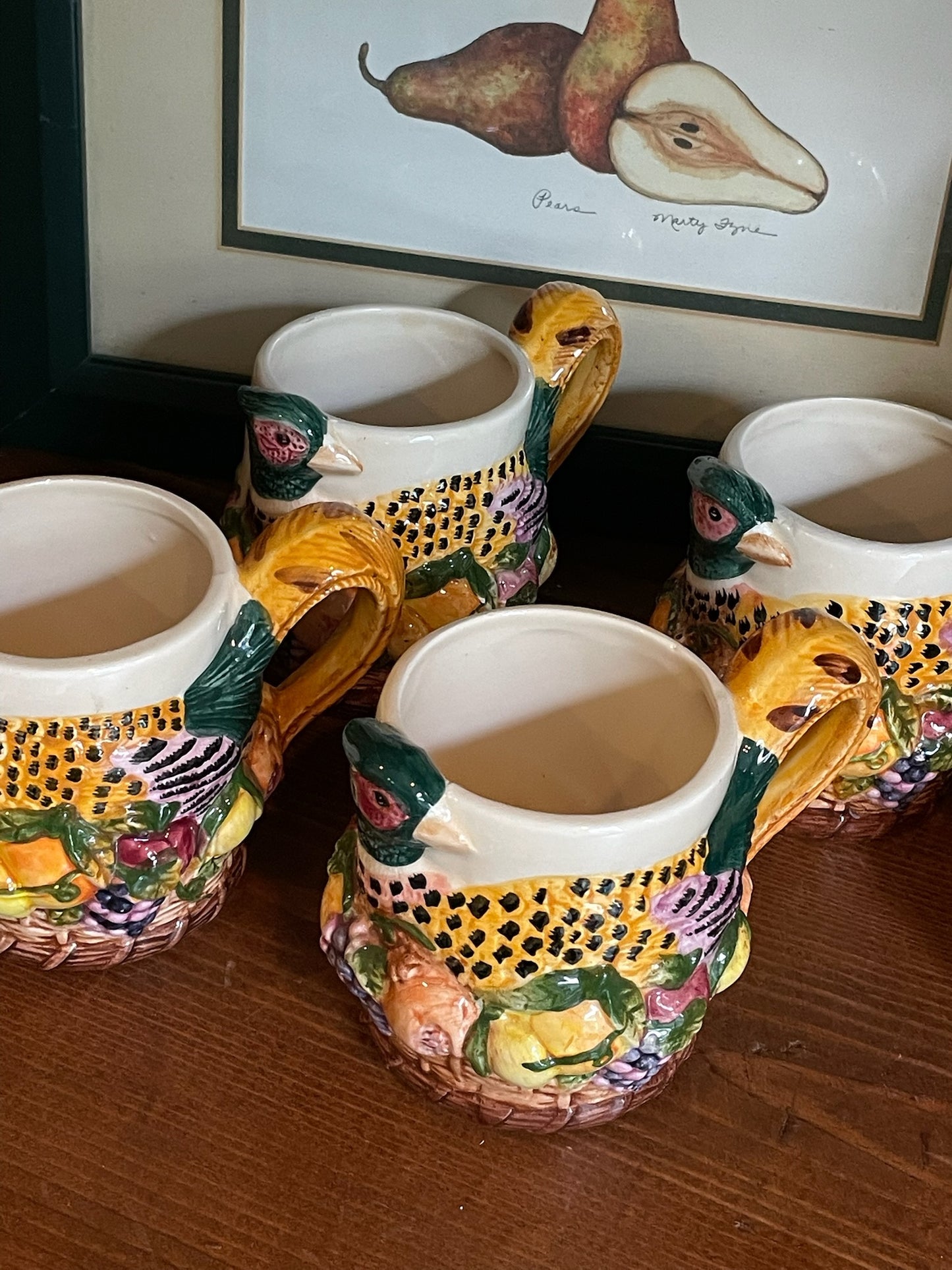 Pheasant Flock Mugs, Set of 4