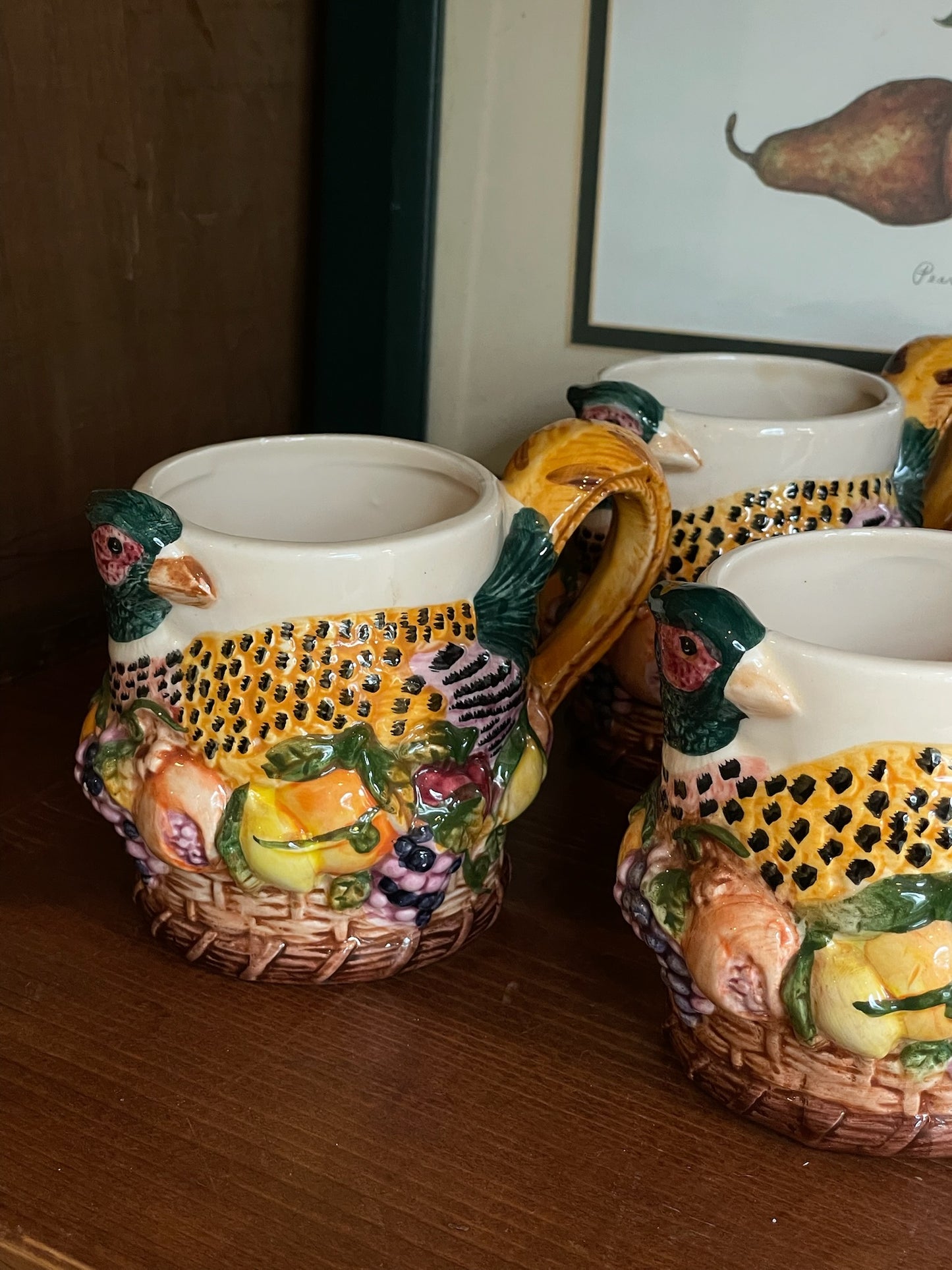 Pheasant Flock Mugs, Set of 4