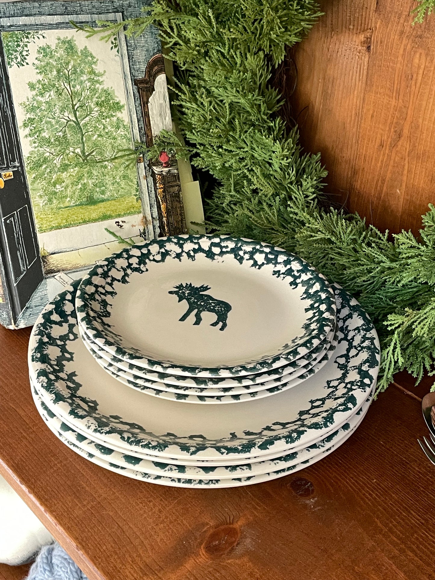 Moose Country Plate Set, Table for 4