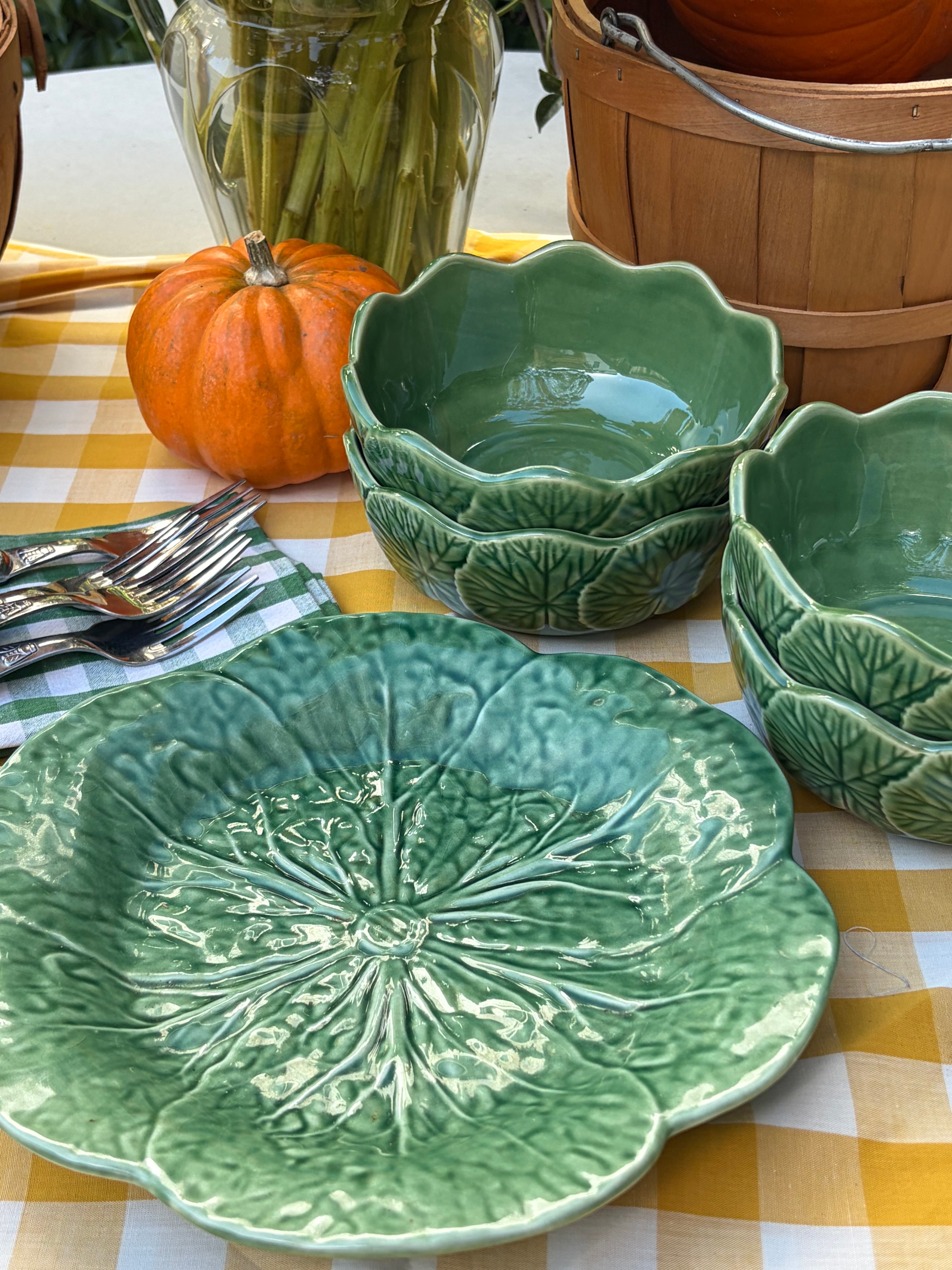 Bordallo Pinheiro Cabbage & Geranium Serving Set