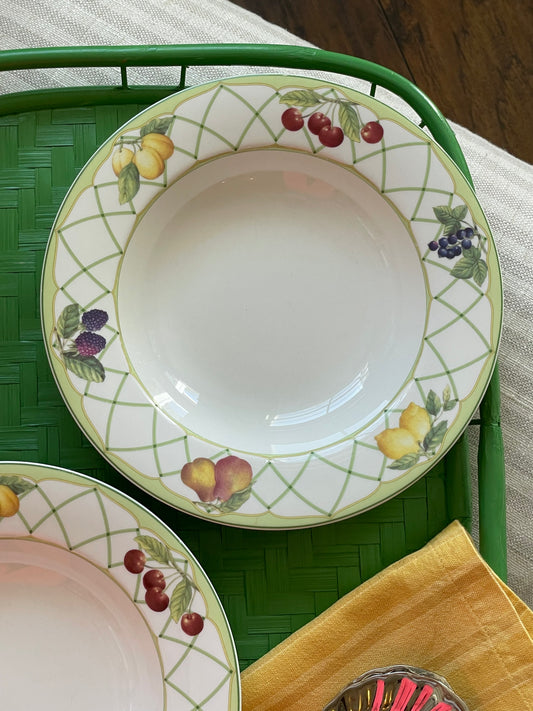 Key Lime Lattice Bowls, Set of 2