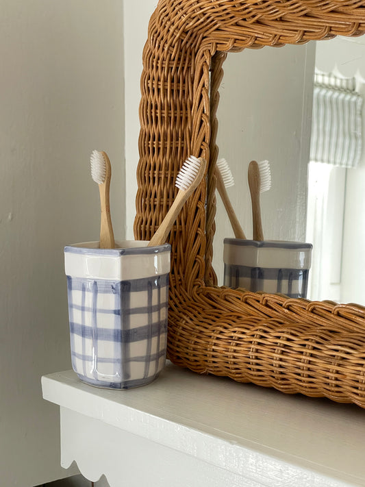 Buckley Plaid Toothbrush Cup