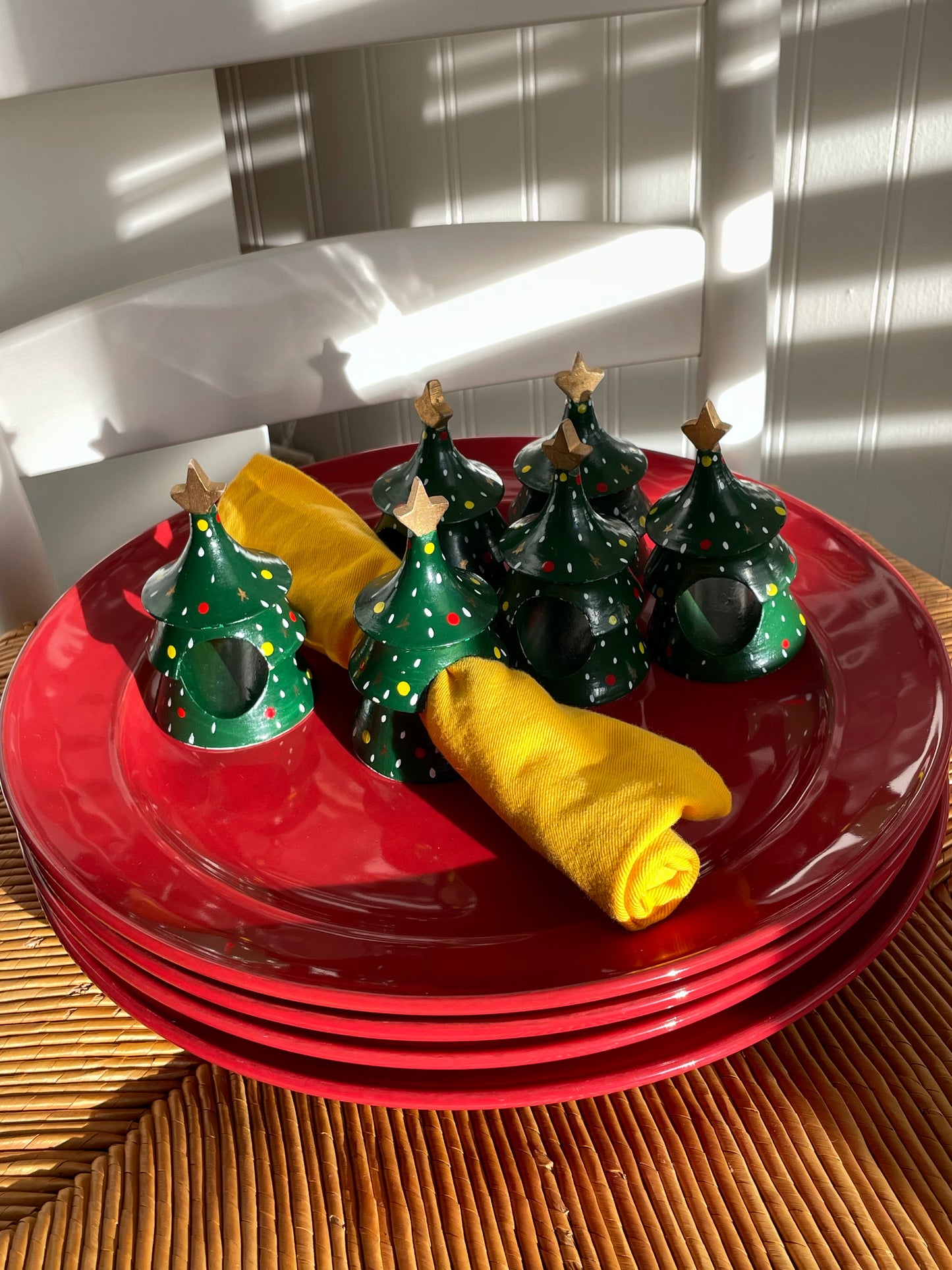 Christmas Tree Farm Napkin Rings, Set of 6